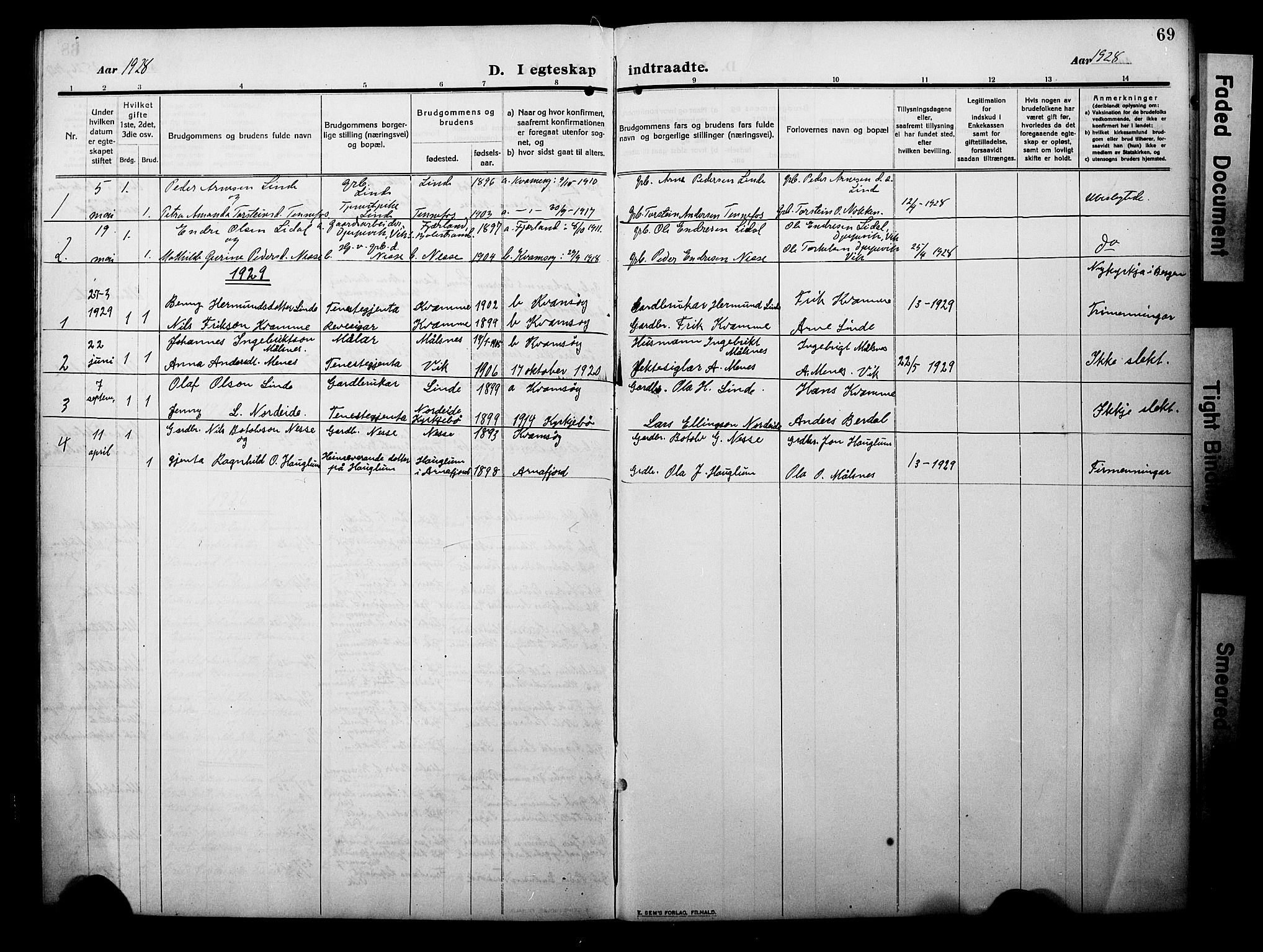 Balestrand sokneprestembete, AV/SAB-A-79601/H/Hab/Habc/L0004: Parish register (copy) no. C 4, 1909-1929, p. 69