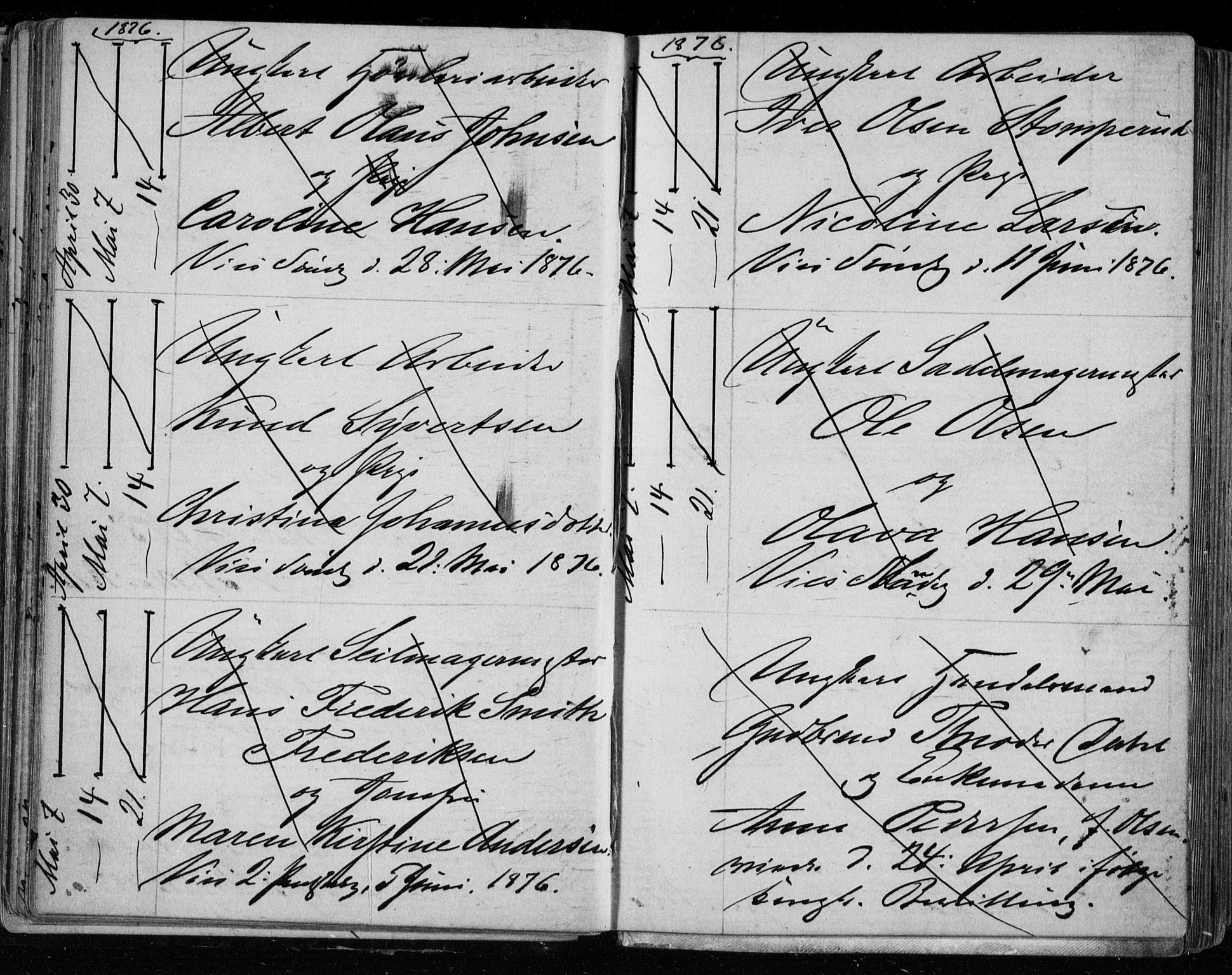 Bragernes kirkebøker, AV/SAKO-A-6/H/Ha/L0006: Banns register no. 6, 1873-1896