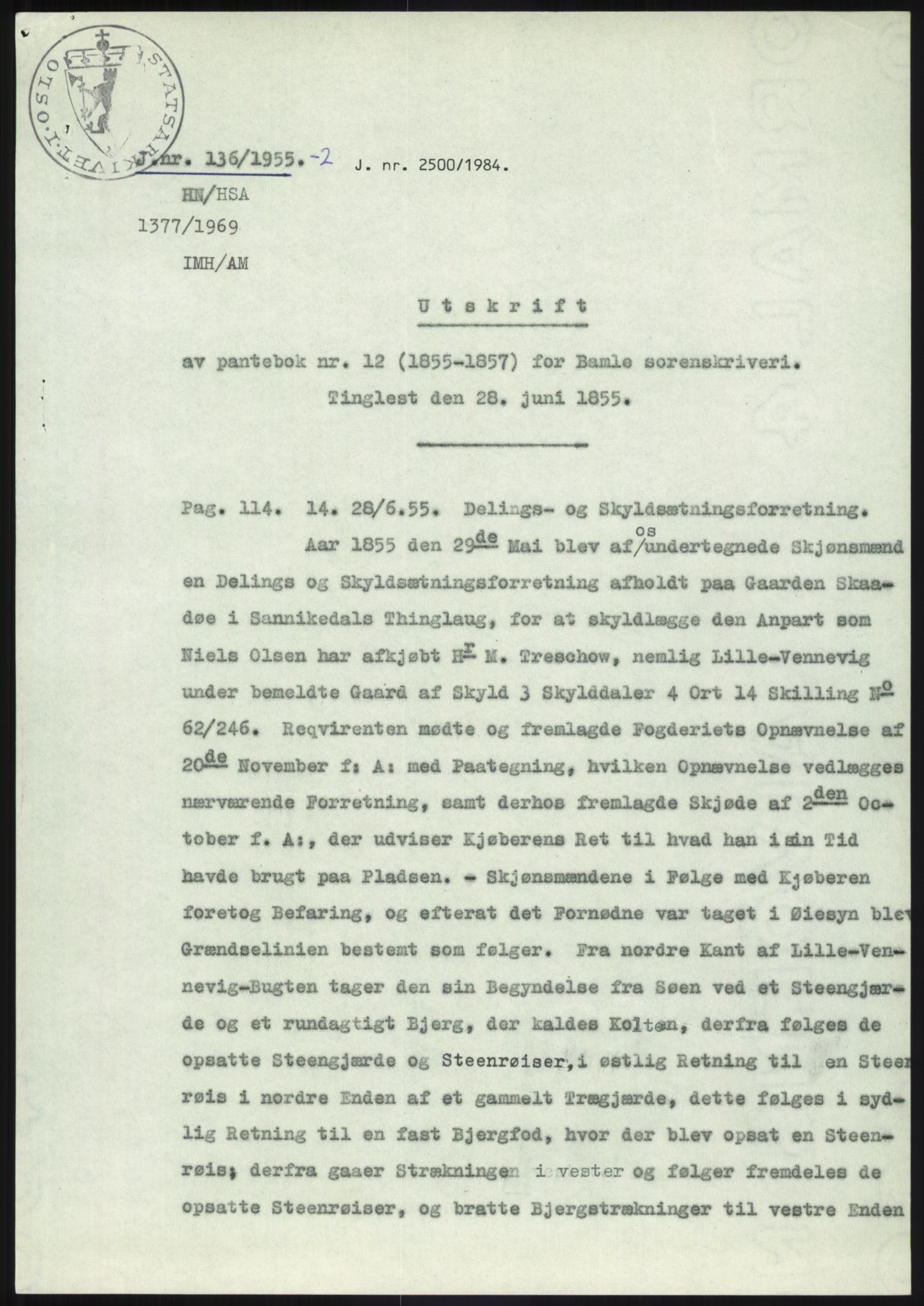 Statsarkivet i Kongsberg, SAKO/A-0001, 1954-1955, p. 398