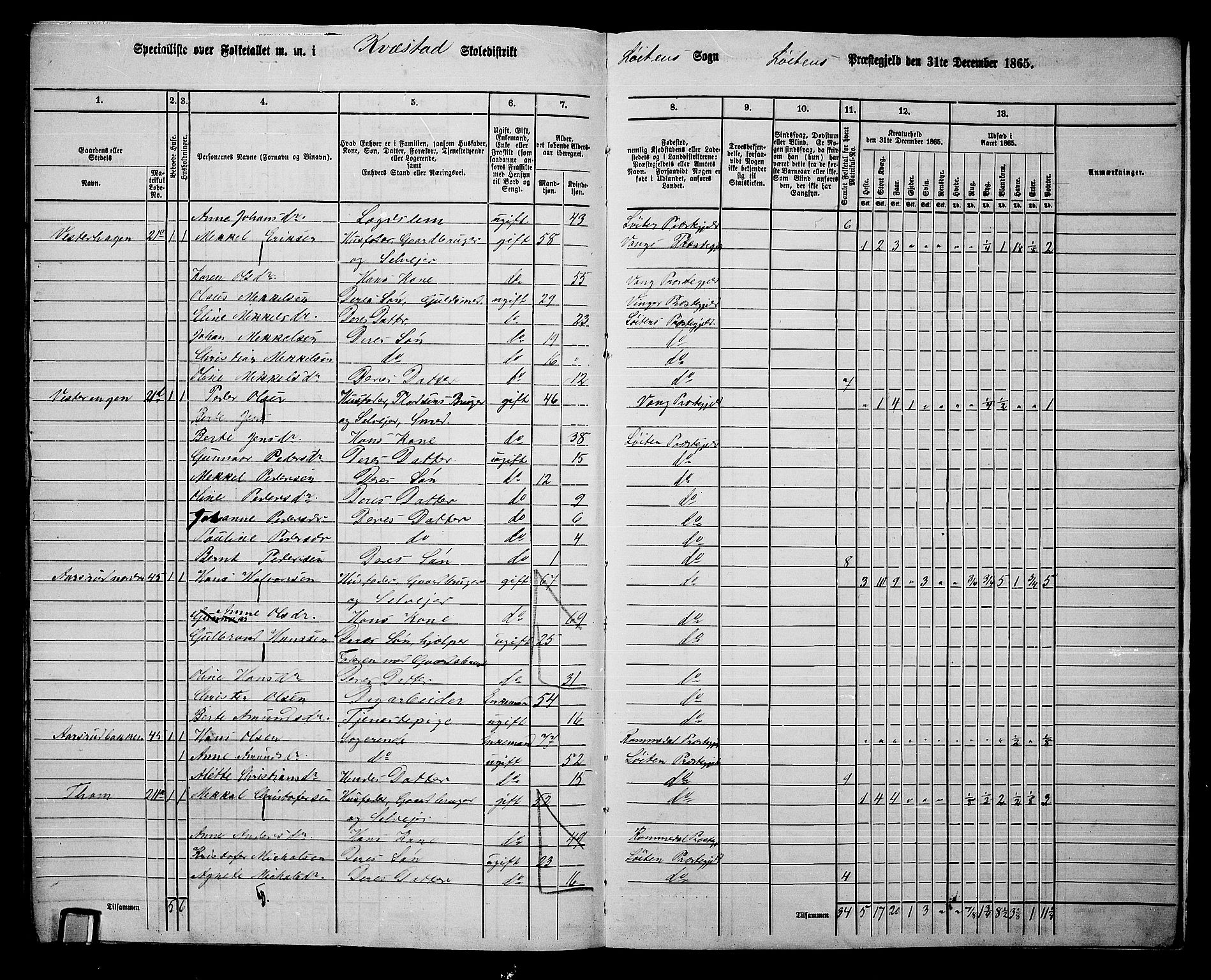 RA, 1865 census for Løten, 1865, p. 189