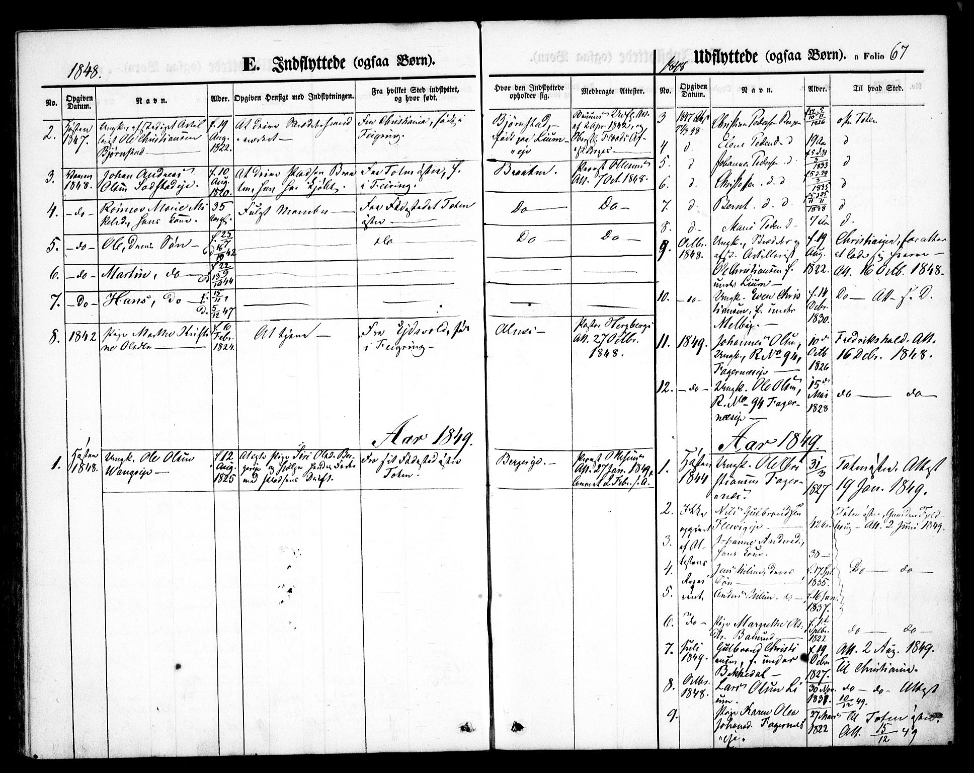 Hurdal prestekontor Kirkebøker, AV/SAO-A-10889/F/Fb/L0001: Parish register (official) no. II 1, 1846-1859, p. 67