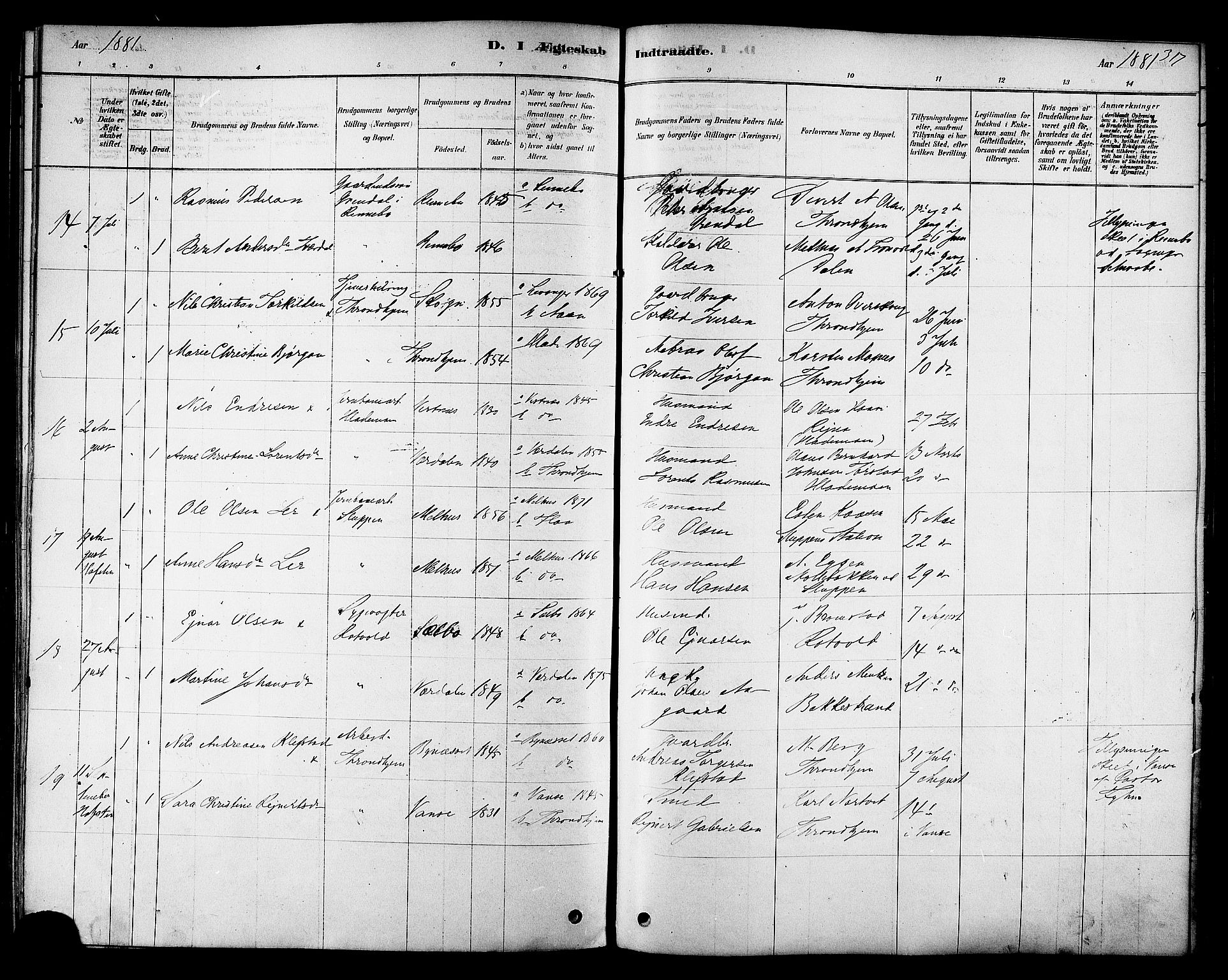 Ministerialprotokoller, klokkerbøker og fødselsregistre - Sør-Trøndelag, SAT/A-1456/606/L0294: Parish register (official) no. 606A09, 1878-1886, p. 317