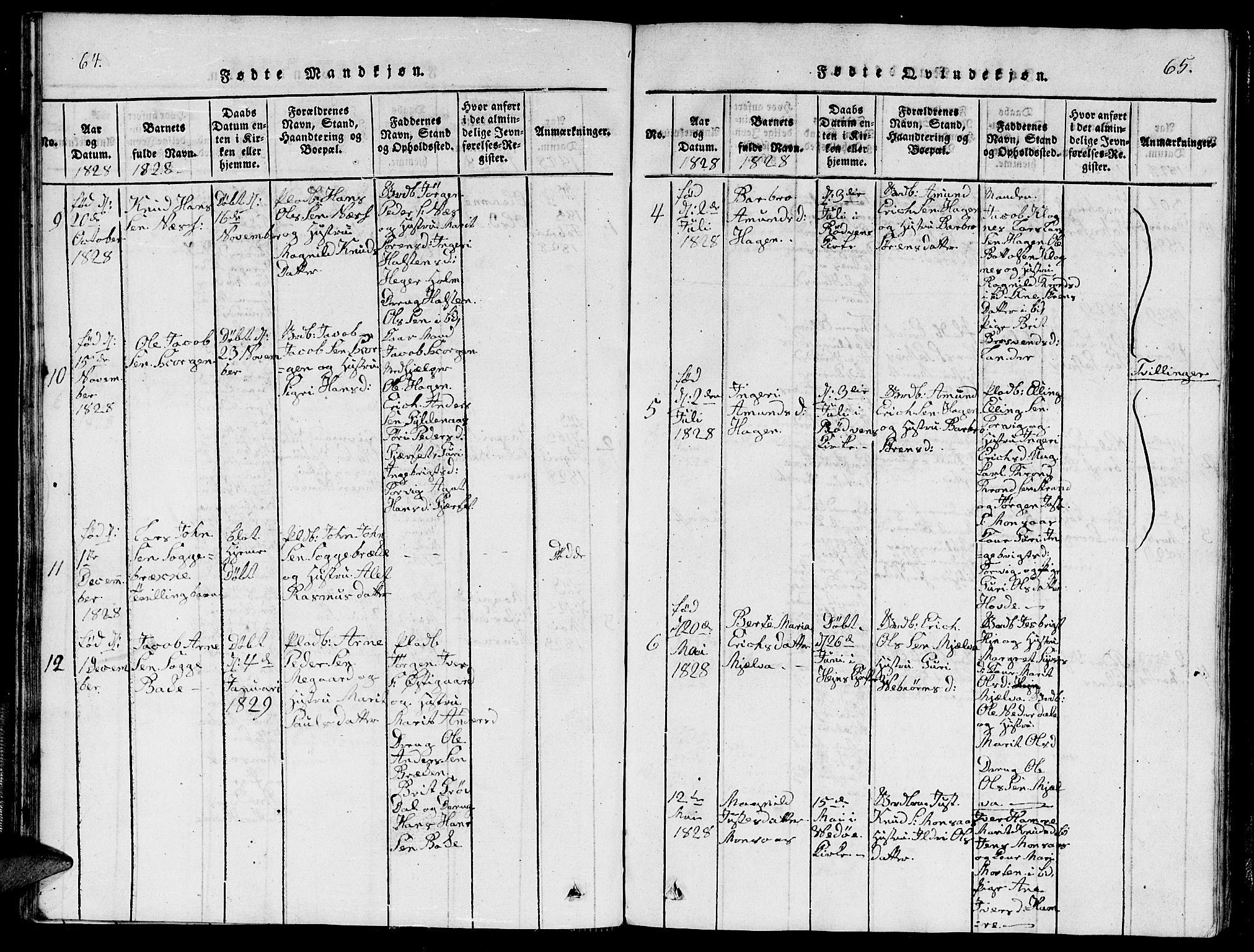 Ministerialprotokoller, klokkerbøker og fødselsregistre - Møre og Romsdal, AV/SAT-A-1454/544/L0579: Parish register (copy) no. 544C01, 1818-1836, p. 64-65