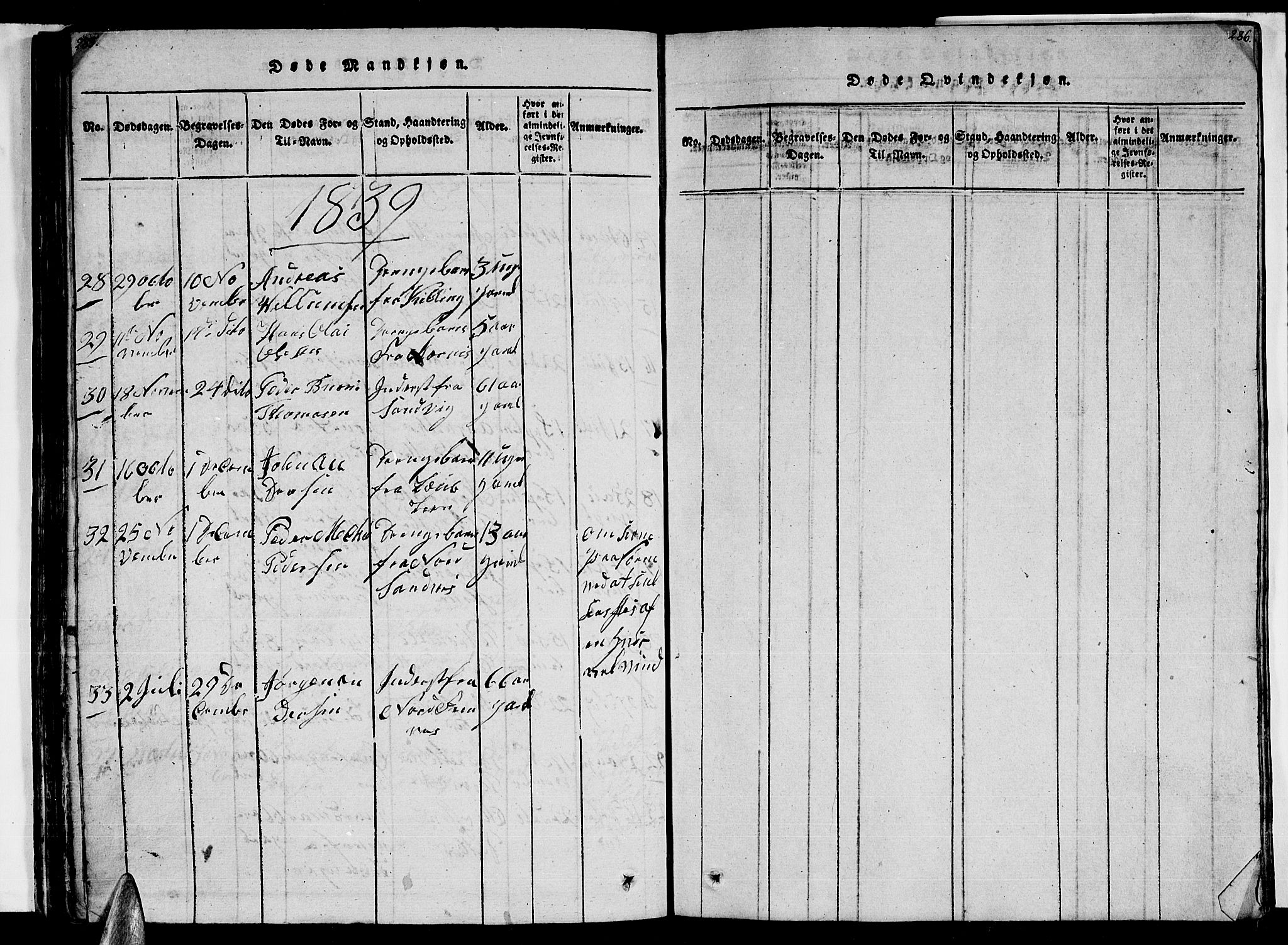 Ministerialprotokoller, klokkerbøker og fødselsregistre - Nordland, AV/SAT-A-1459/805/L0105: Parish register (copy) no. 805C01, 1820-1839, p. 285-286