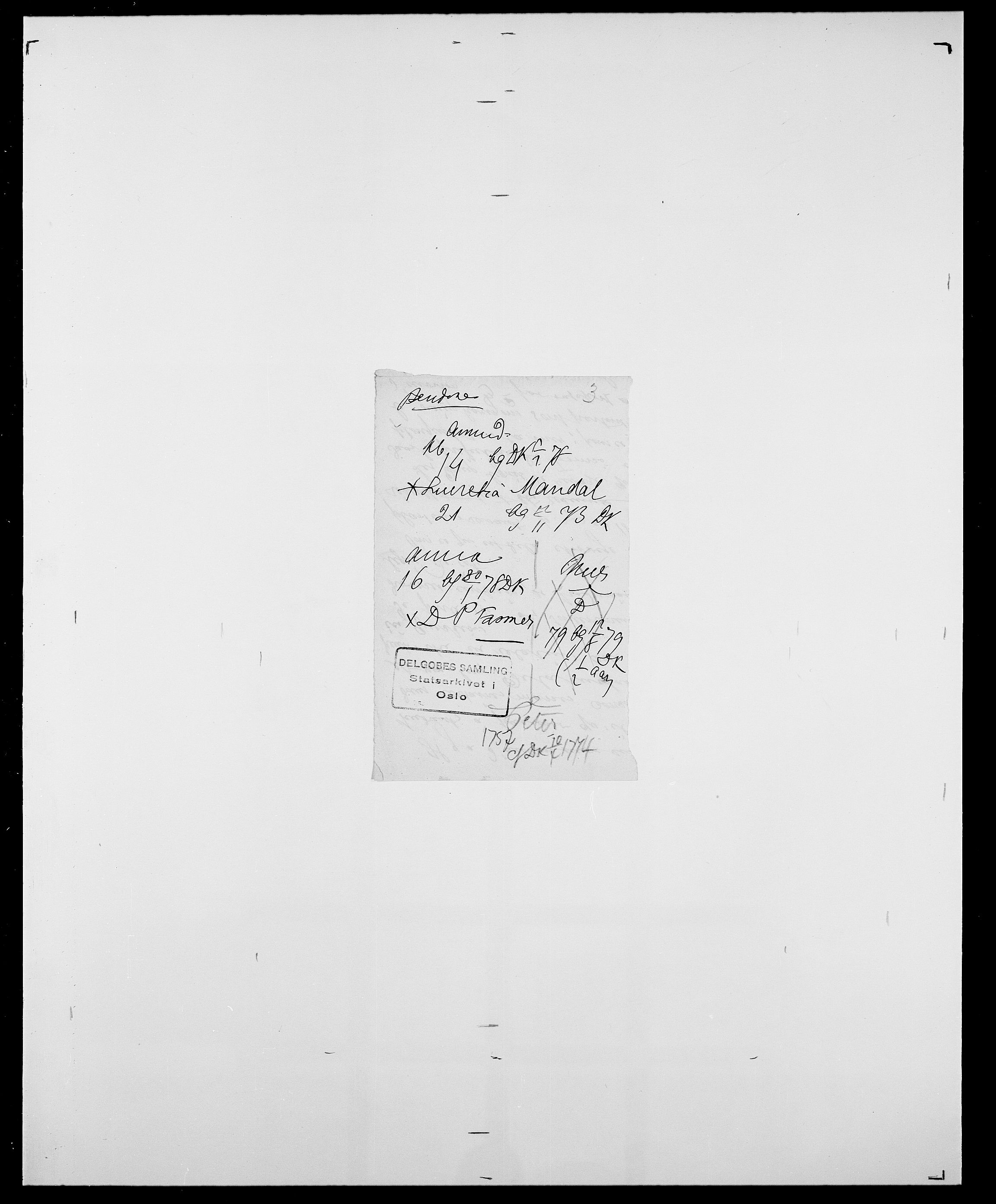 Delgobe, Charles Antoine - samling, AV/SAO-PAO-0038/D/Da/L0003: Barca - Bergen, p. 747