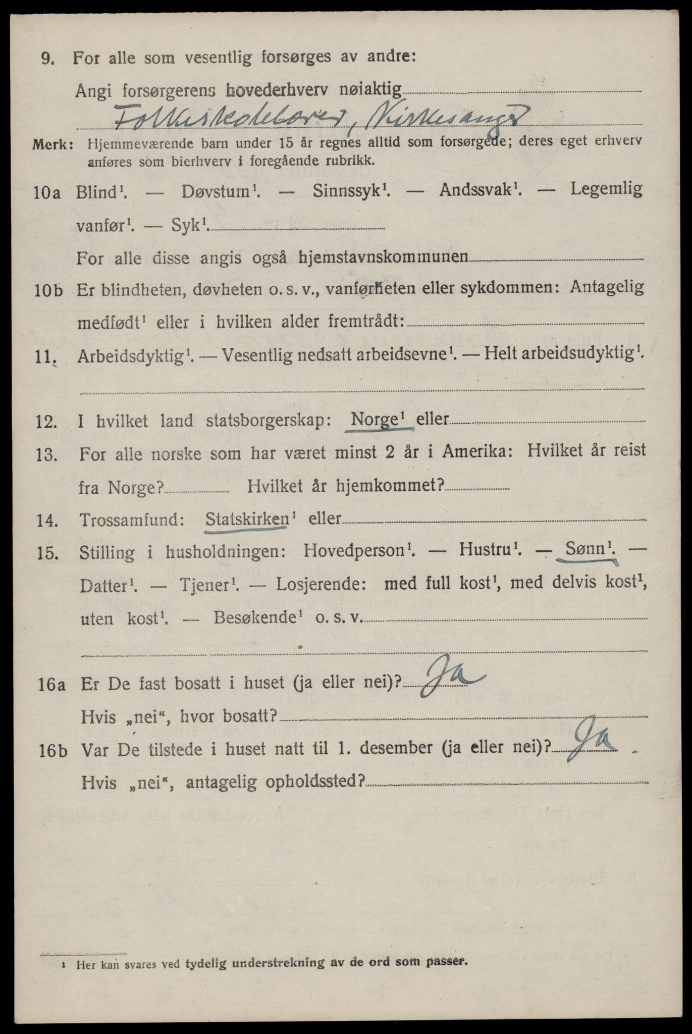 SAST, 1920 census for Skjold, 1920, p. 3877