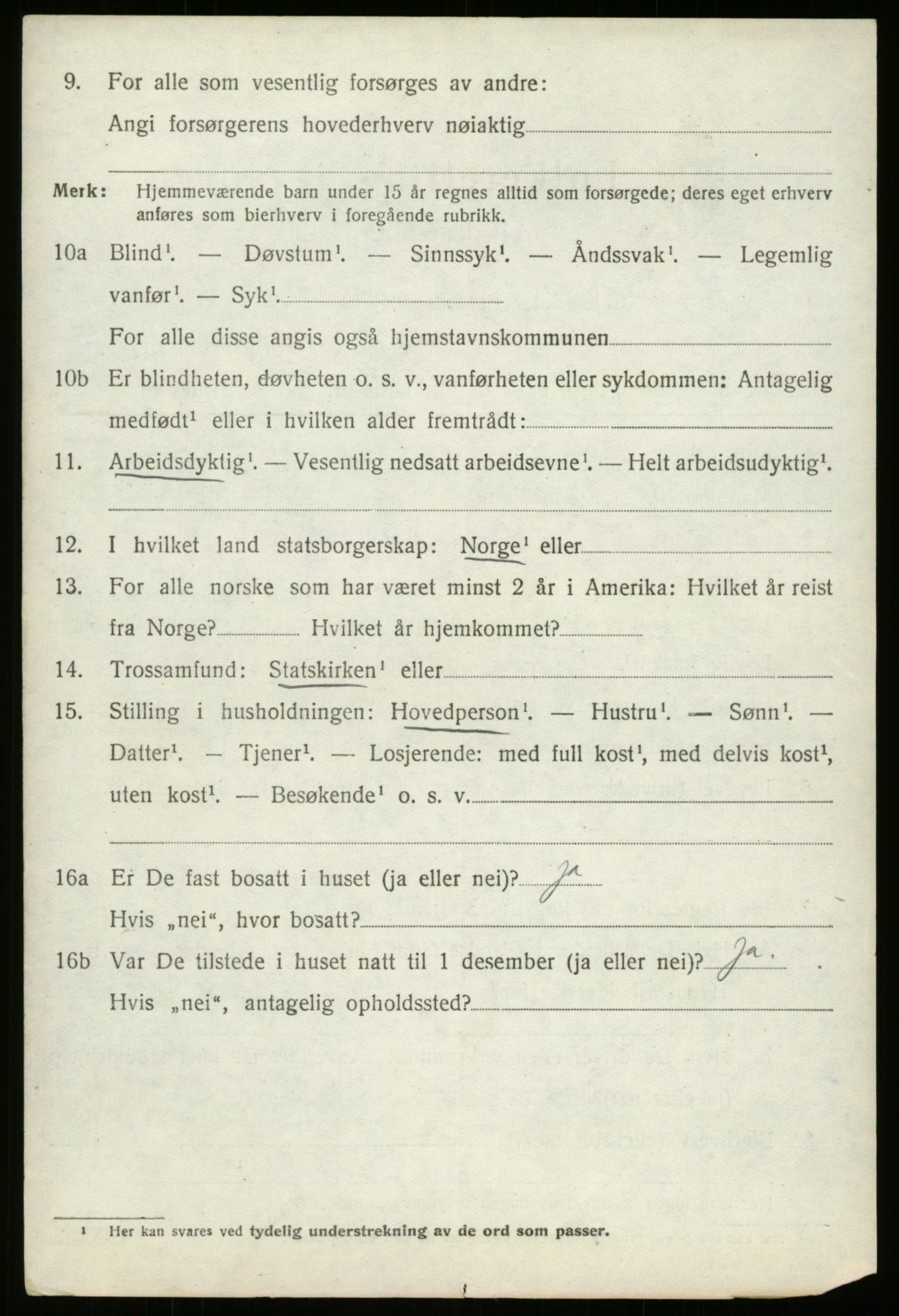 SAB, 1920 census for Hornindal, 1920, p. 2347