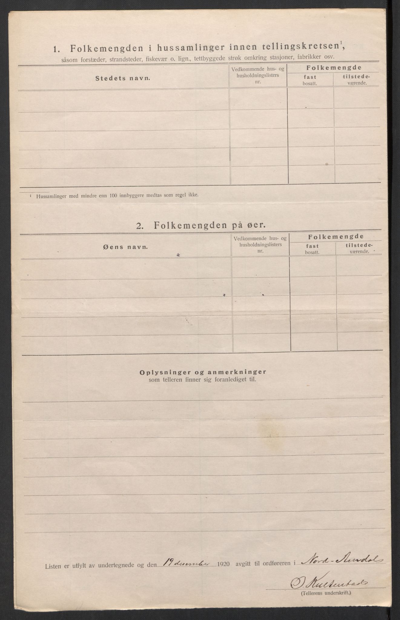SAH, 1920 census for Nord-Aurdal, 1920, p. 53