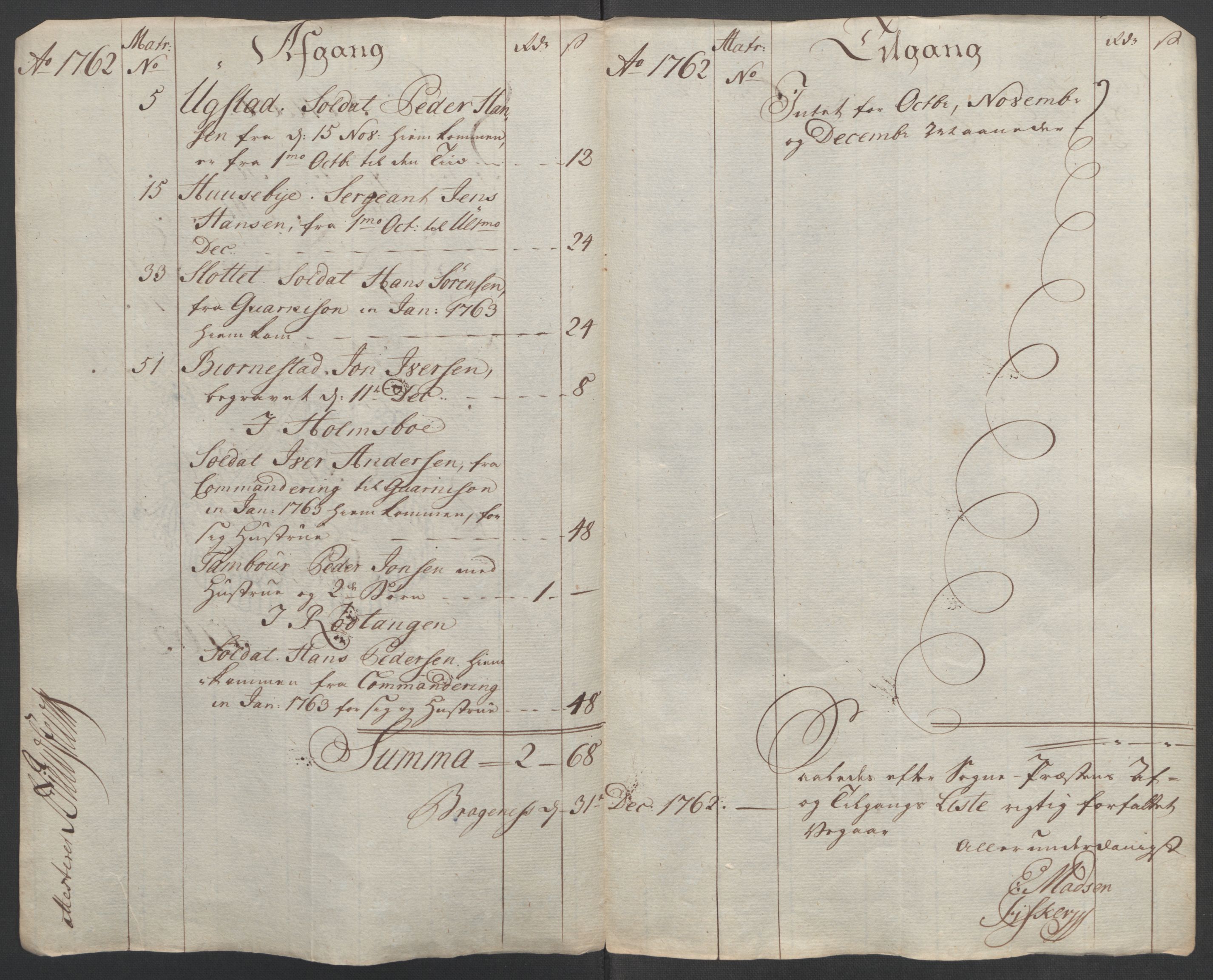 Rentekammeret inntil 1814, Reviderte regnskaper, Fogderegnskap, RA/EA-4092/R31/L1833: Ekstraskatten Hurum, Røyken, Eiker, Lier og Buskerud, 1762-1764, p. 19