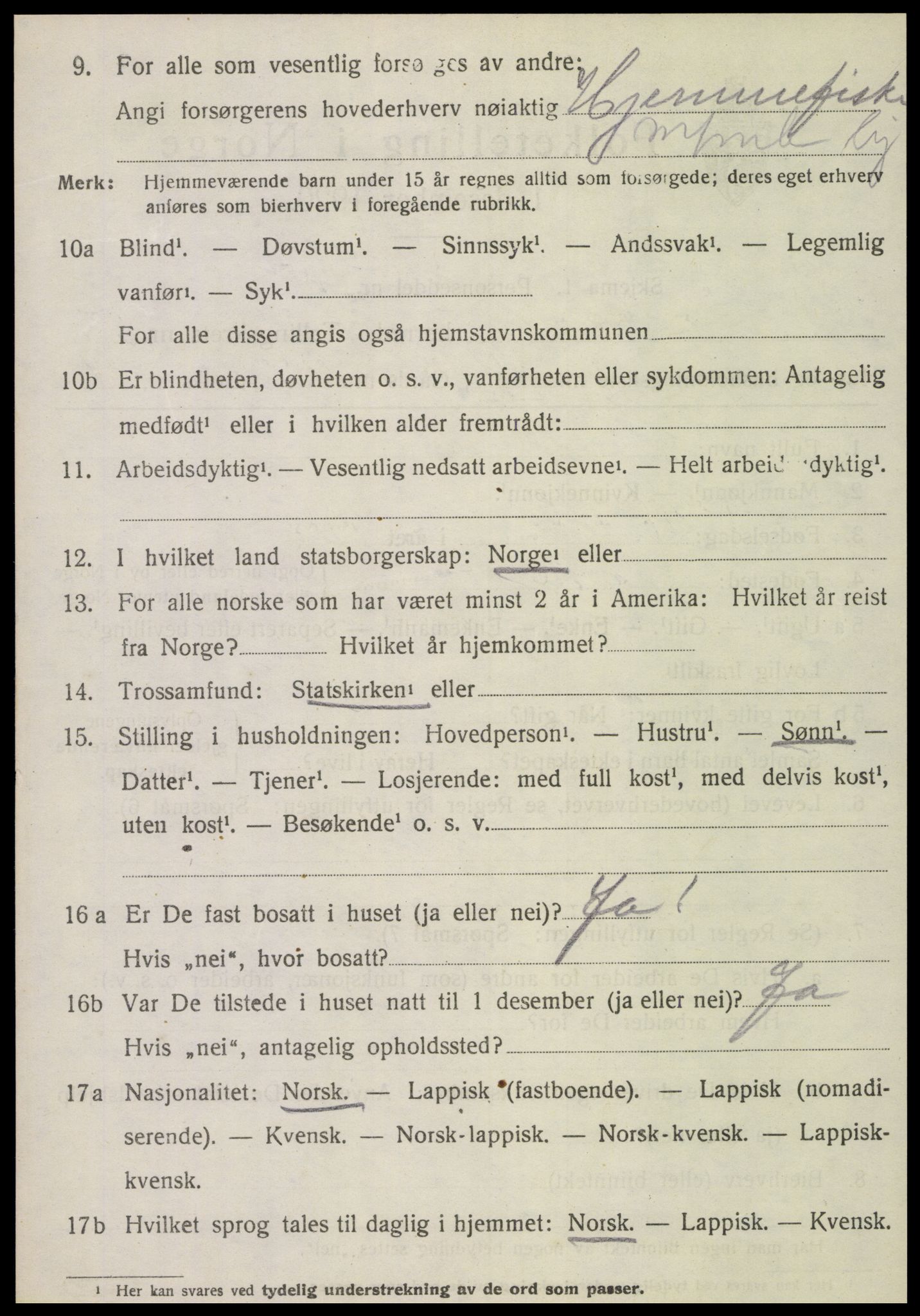 SAT, 1920 census for Nærøy, 1920, p. 2966