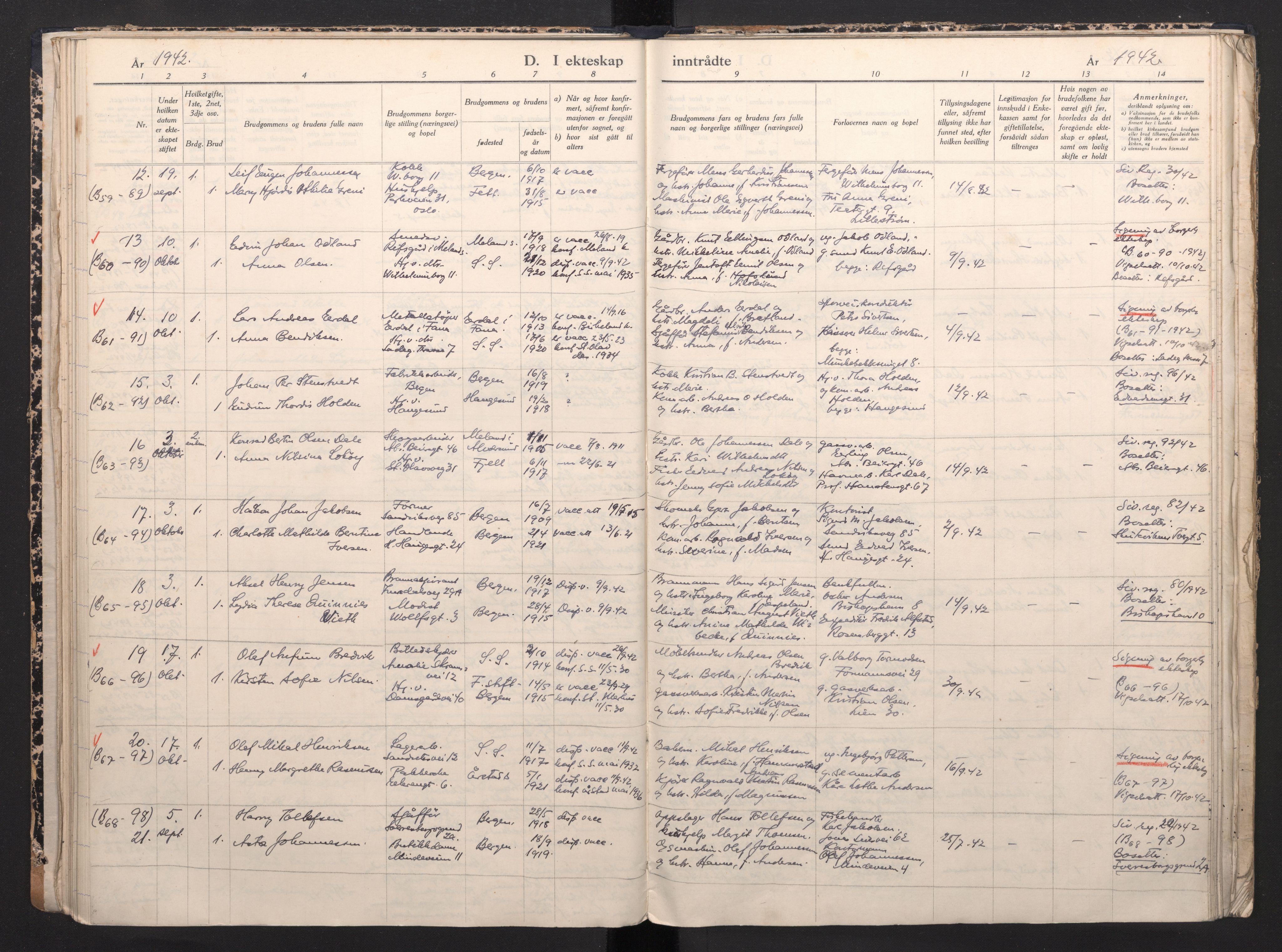 Sandviken Sokneprestembete, AV/SAB-A-77601/H/Ha: Parish register (official) no. H 1, 1942-1945