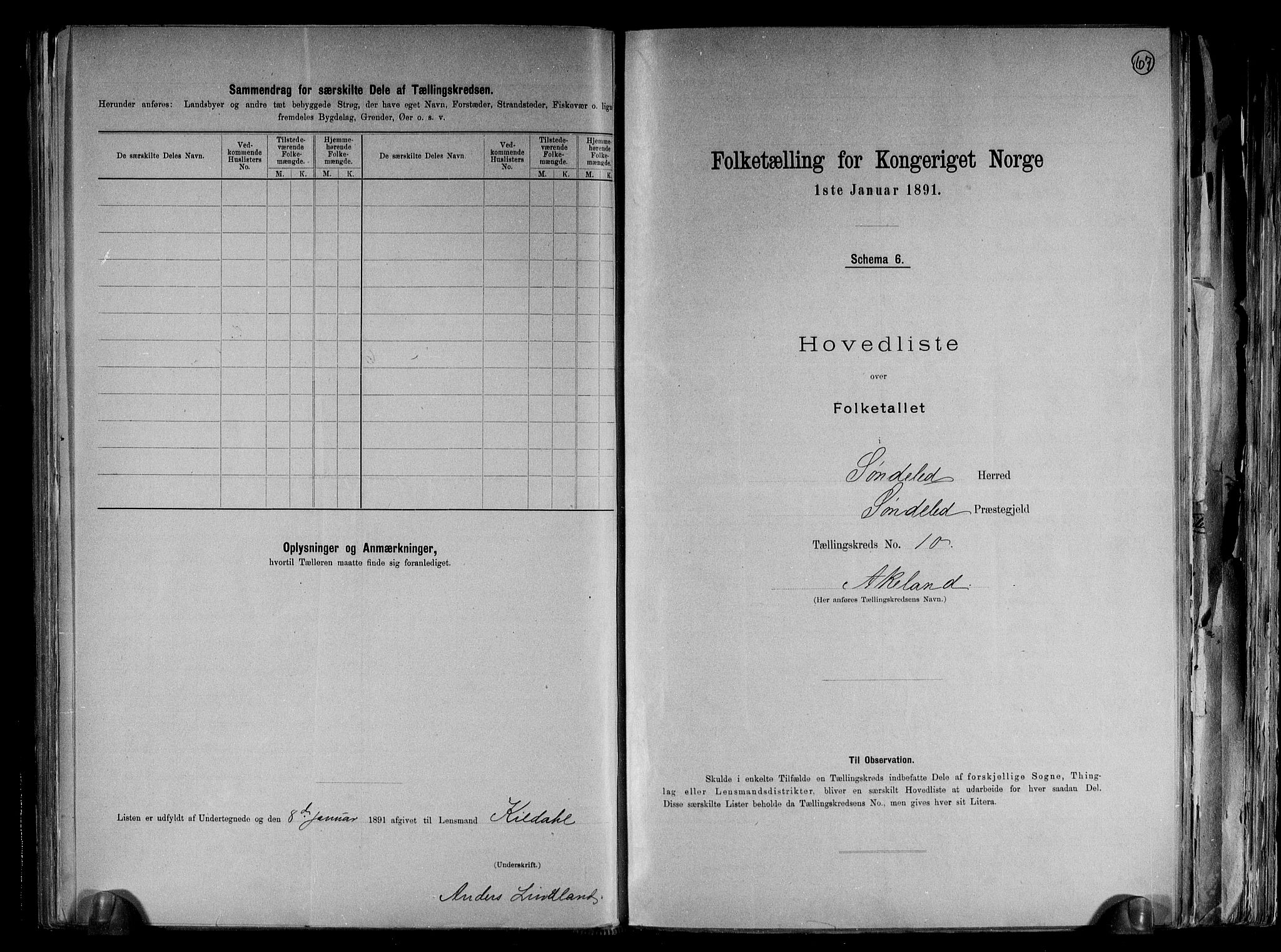 RA, 1891 census for 0913 Søndeled, 1891, p. 23