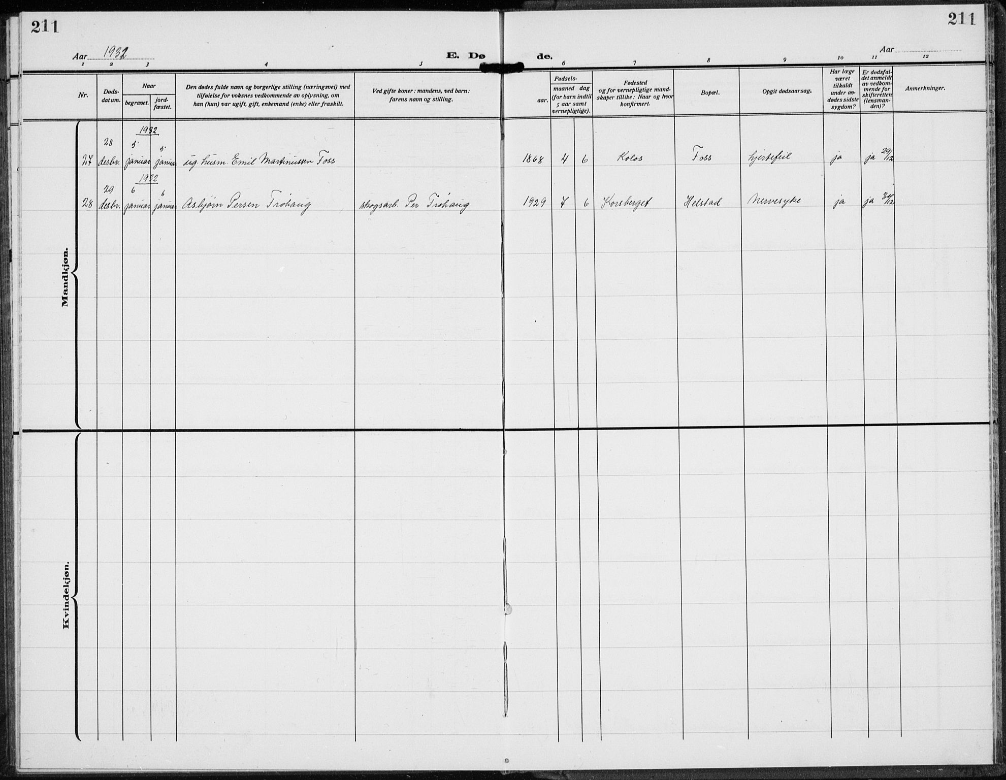Trysil prestekontor, SAH/PREST-046/H/Ha/Hab/L0010: Parish register (copy) no. 10, 1917-1937, p. 211