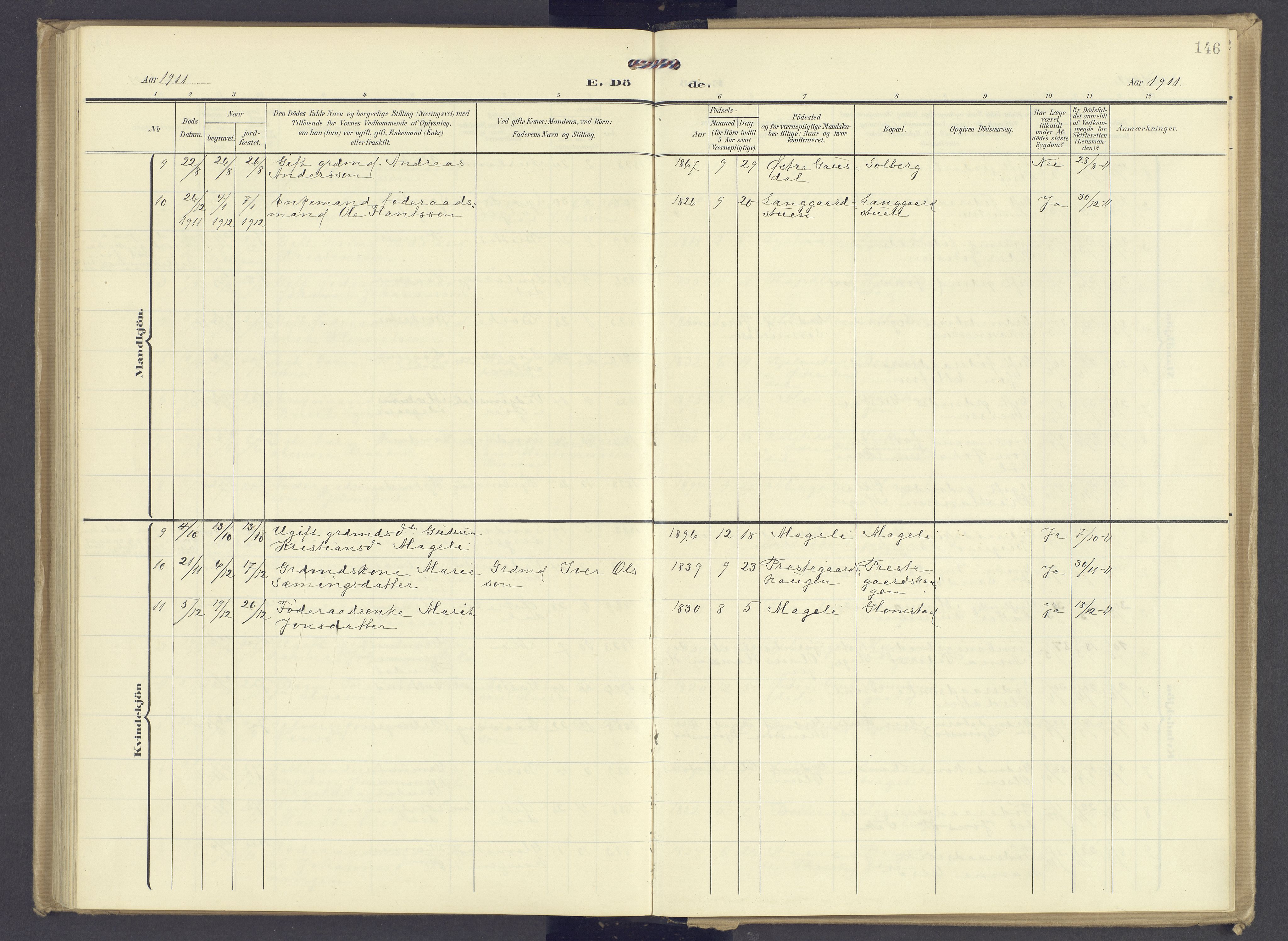 Øyer prestekontor, SAH/PREST-084/H/Ha/Haa/L0013: Parish register (official) no. 13, 1905-1920, p. 146