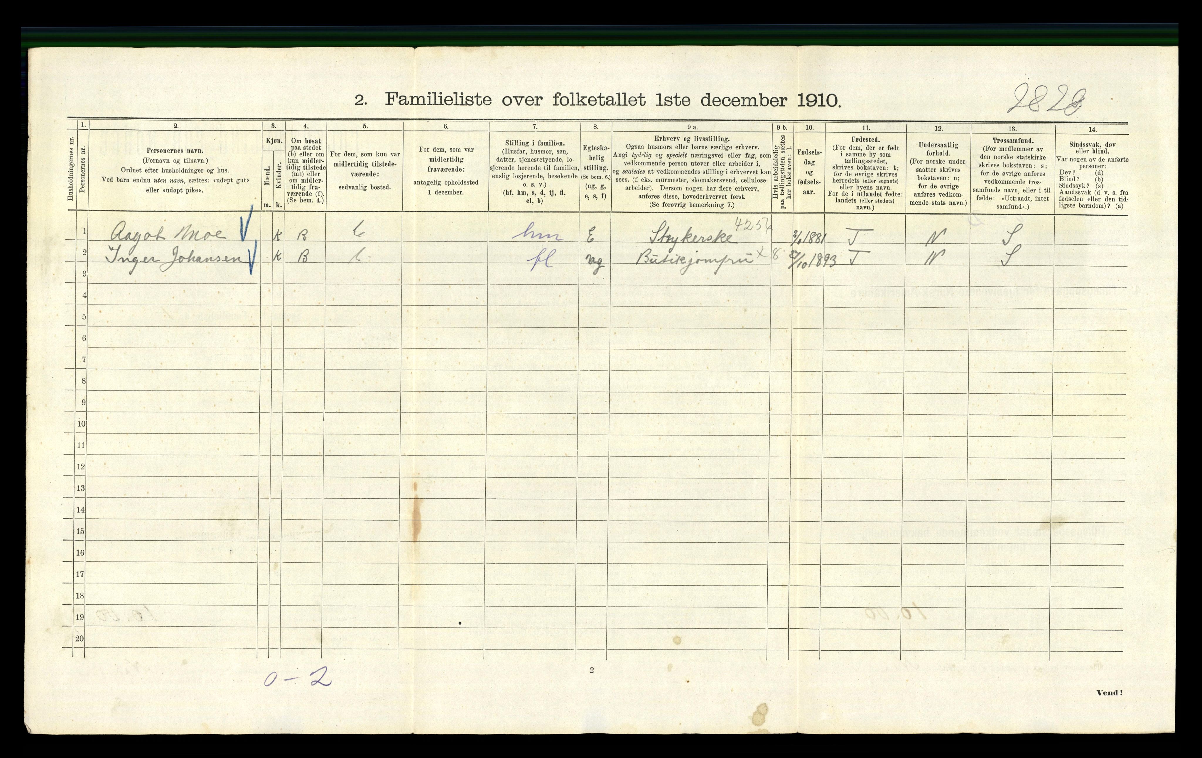 RA, 1910 census for Kristiania, 1910, p. 4824