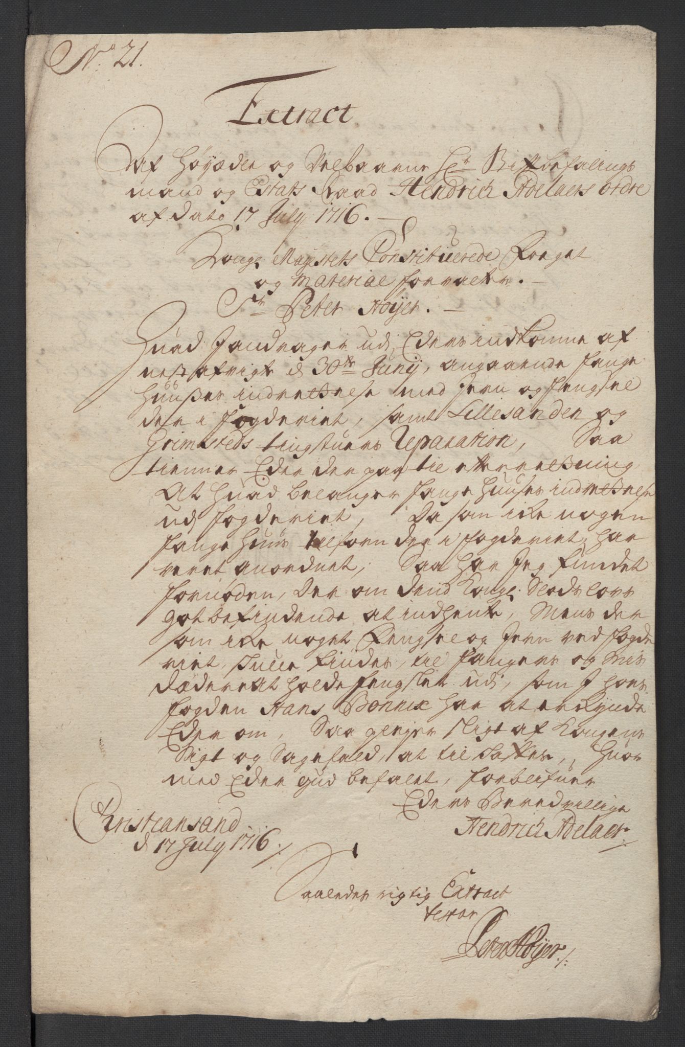 Rentekammeret inntil 1814, Reviderte regnskaper, Fogderegnskap, AV/RA-EA-4092/R39/L2325: Fogderegnskap Nedenes, 1716, p. 334