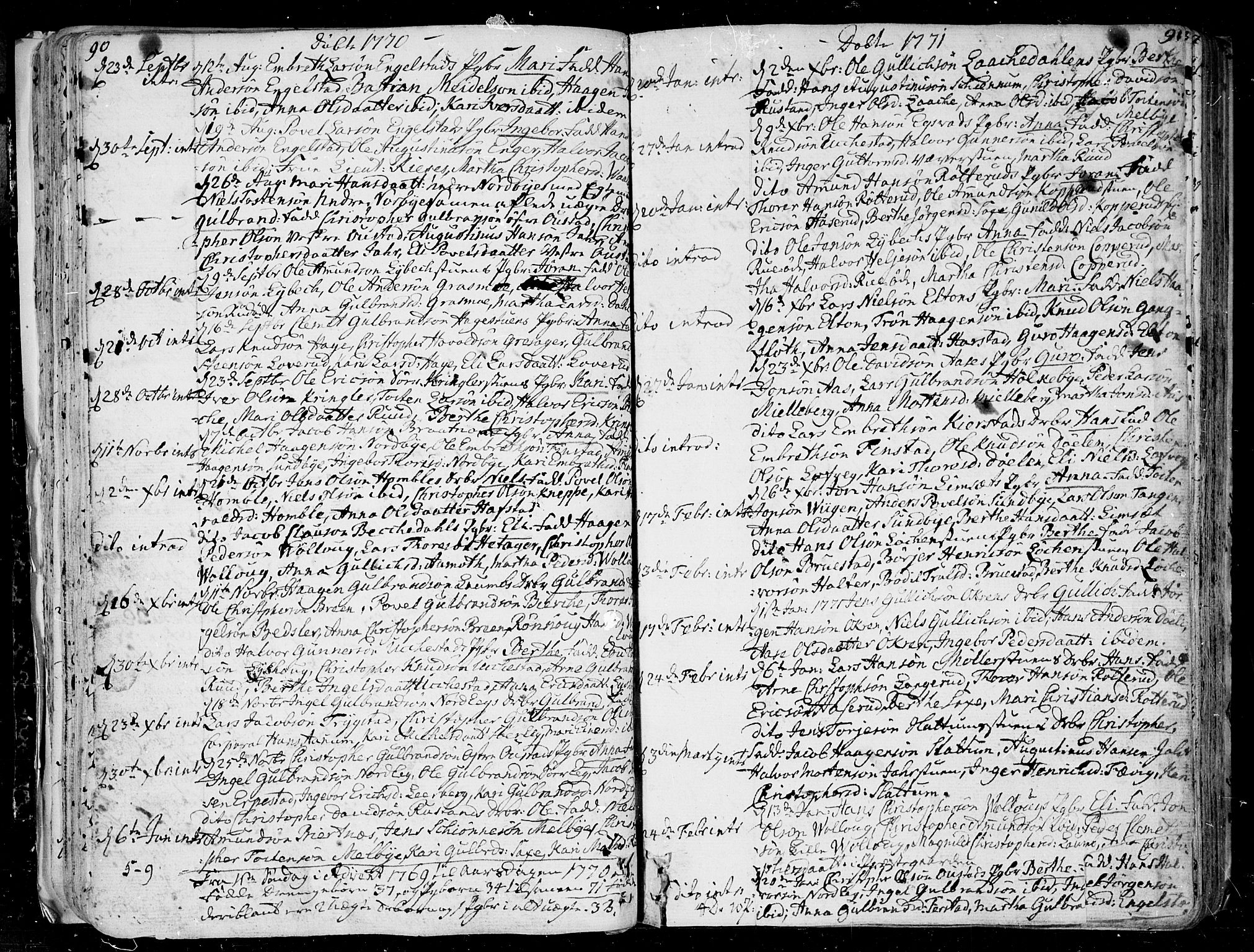 Nannestad prestekontor Kirkebøker, AV/SAO-A-10414a/F/Fa/L0007: Parish register (official) no. I 7, 1754-1791, p. 90-91