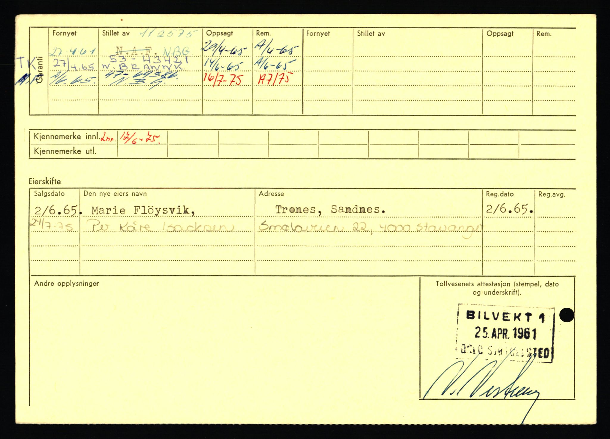 Stavanger trafikkstasjon, AV/SAST-A-101942/0/F/L0071: L-80500 - L-82199, 1930-1971, p. 330