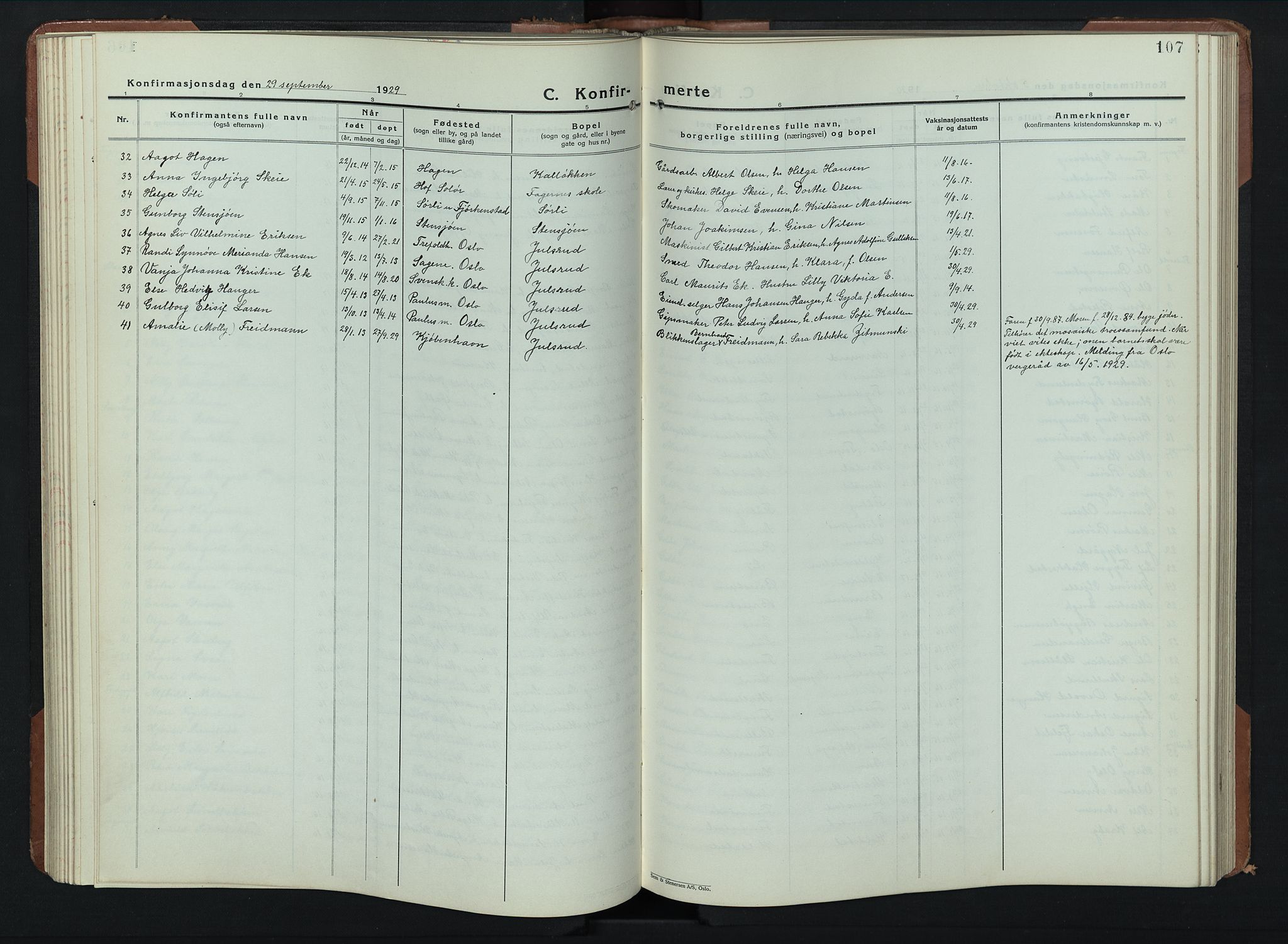 Balke prestekontor, SAH/PREST-106/H/Ha/Hab/L0002: Parish register (copy) no. 2, 1929-1951, p. 107