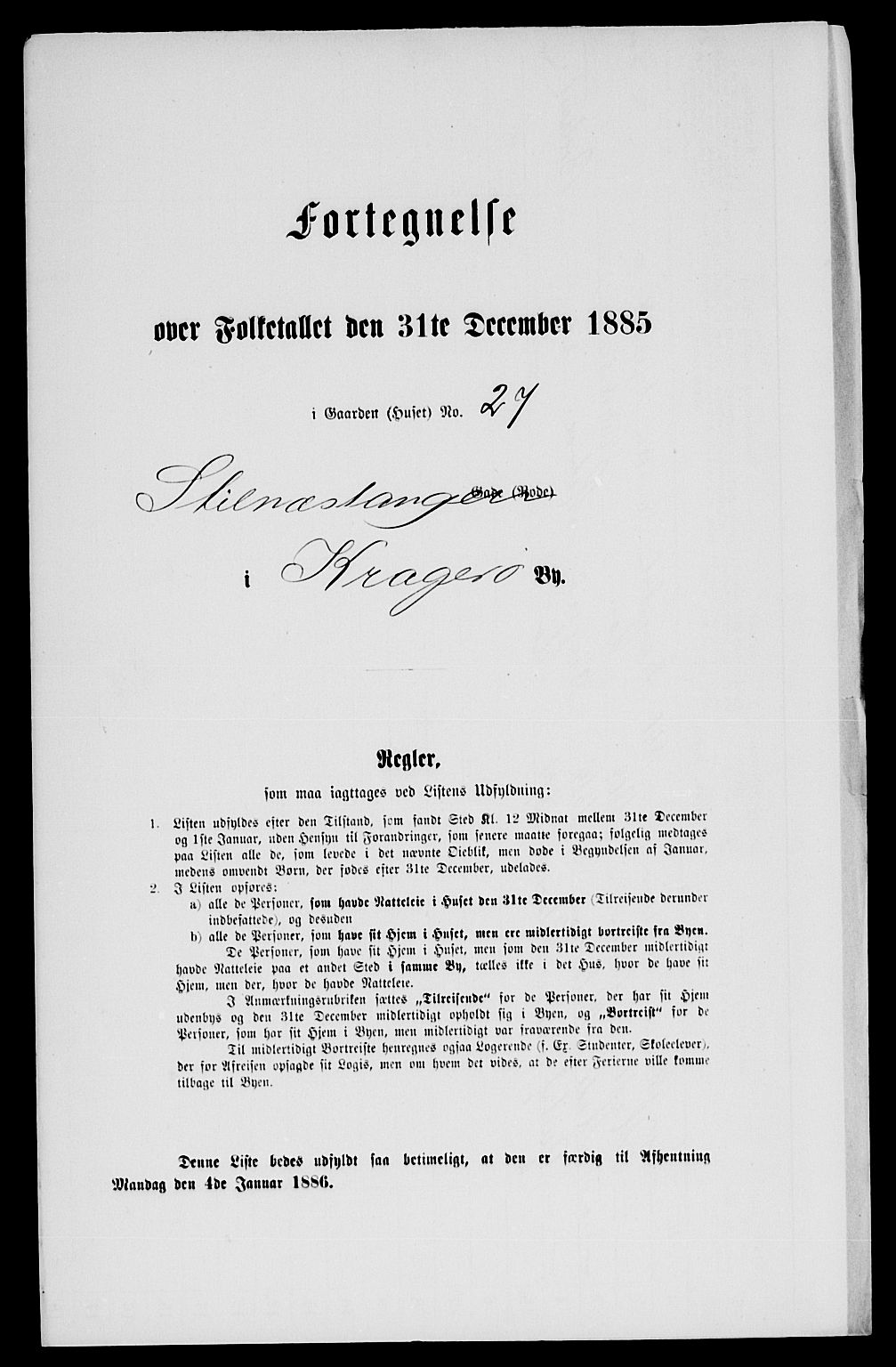 SAKO, 1885 census for 0801 Kragerø, 1885, p. 56
