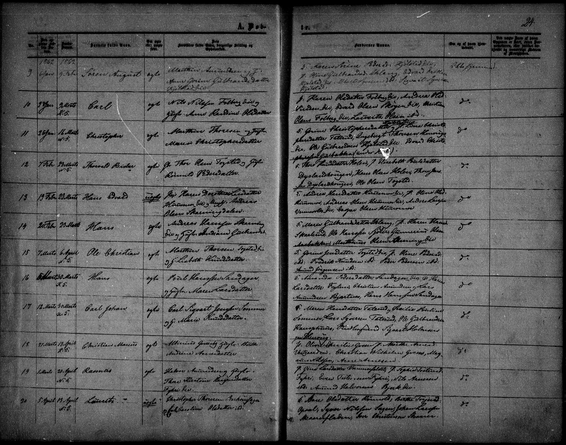 Nes prestekontor Kirkebøker, SAO/A-10410/F/Fa/L0008: Parish register (official) no. I 8, 1859-1874, p. 24