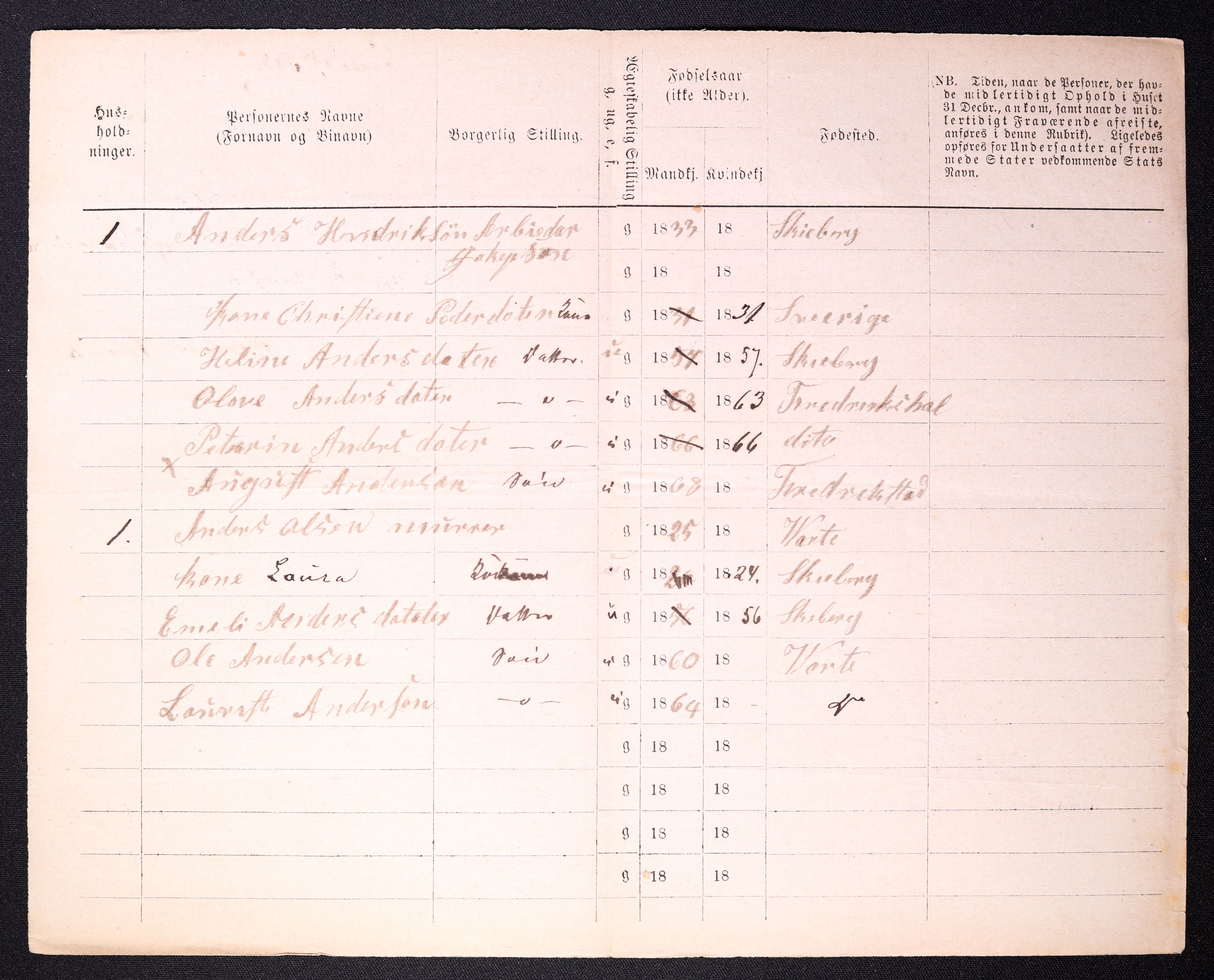 RA, 1870 census for 0103 Fredrikstad, 1870, p. 1124