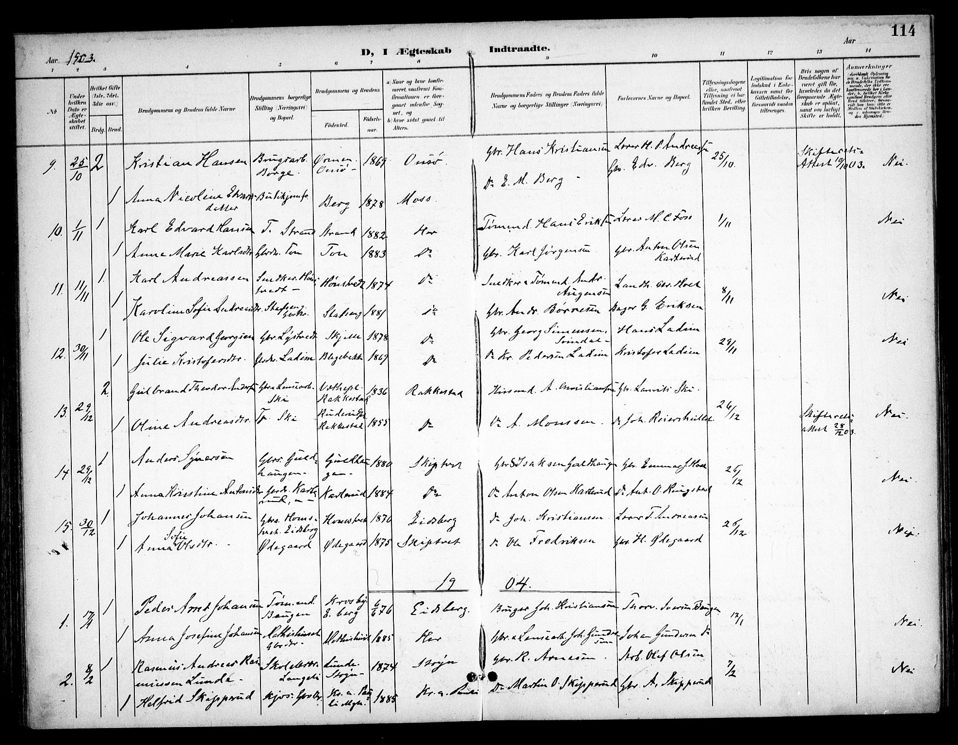 Skiptvet prestekontor Kirkebøker, SAO/A-20009/F/Fa/L0011: Parish register (official) no. 11, 1901-1913, p. 114