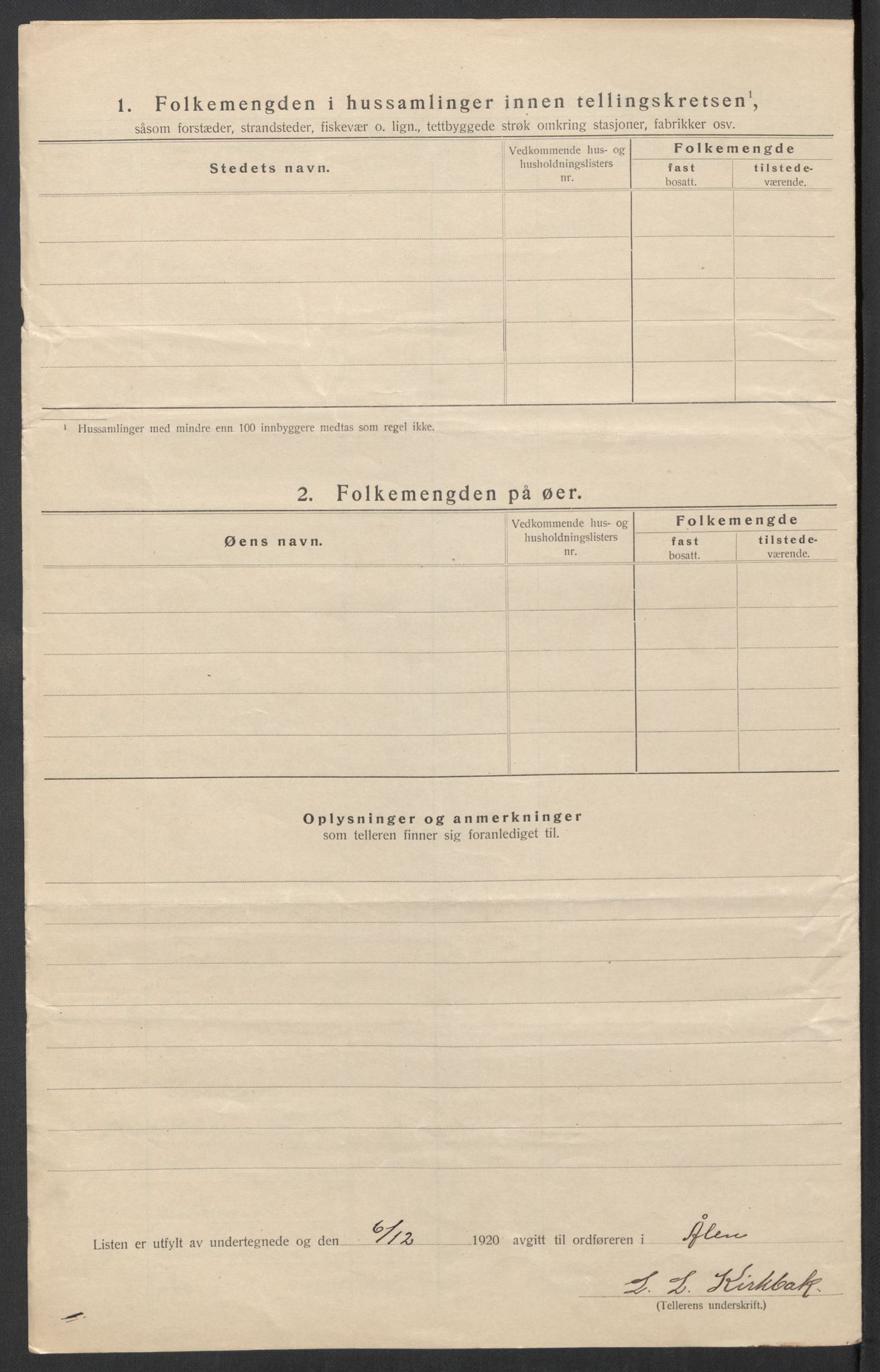 SAT, 1920 census for Ålen, 1920, p. 17