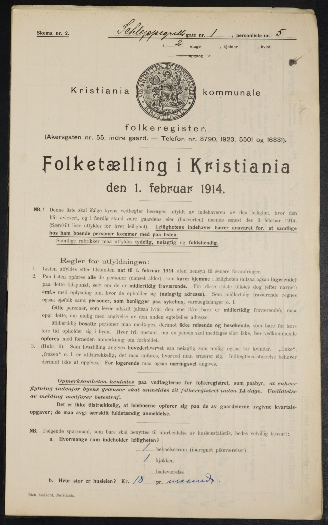 OBA, Municipal Census 1914 for Kristiania, 1914, p. 89394