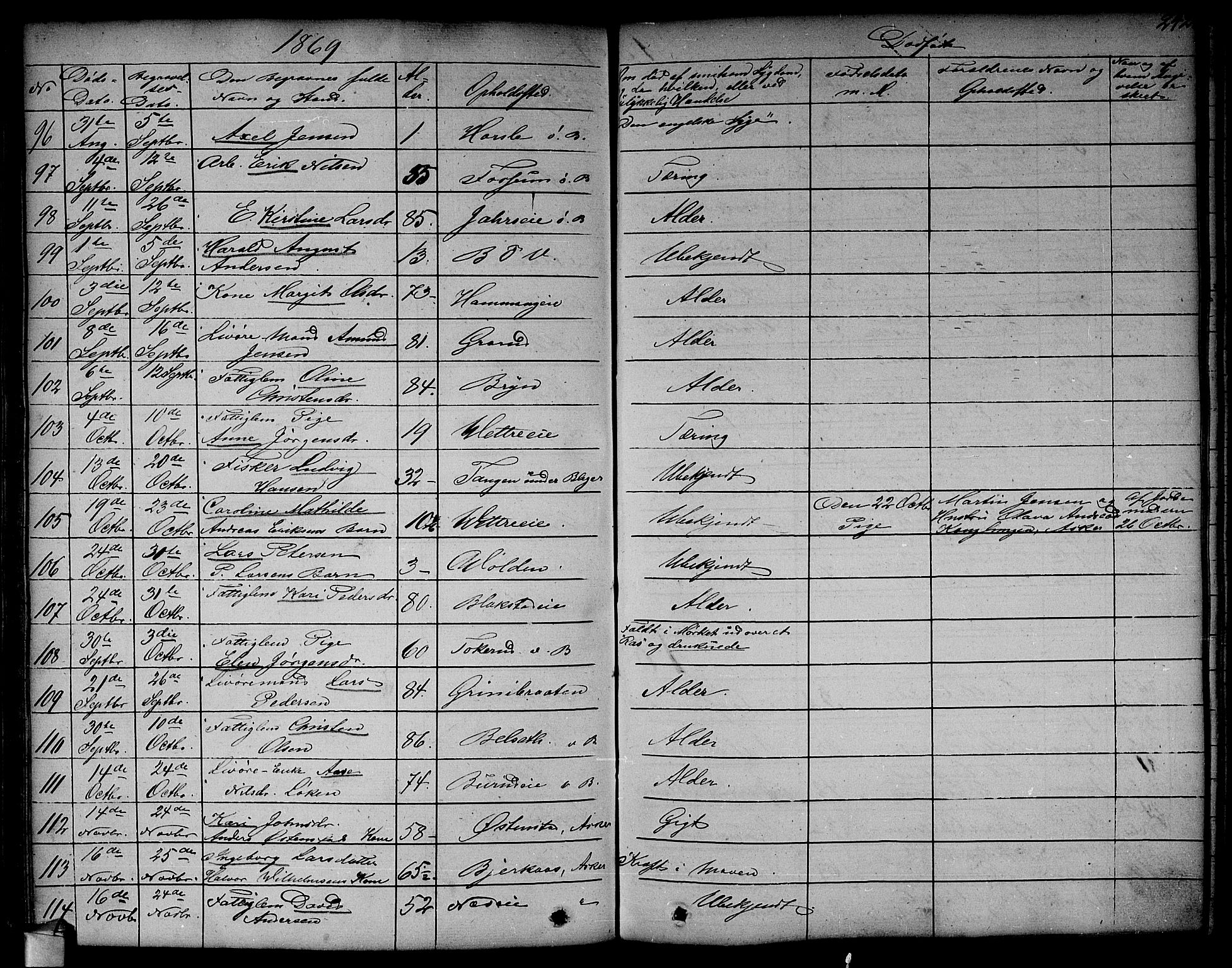 Asker prestekontor Kirkebøker, SAO/A-10256a/F/Fa/L0011: Parish register (official) no. I 11, 1825-1878, p. 242