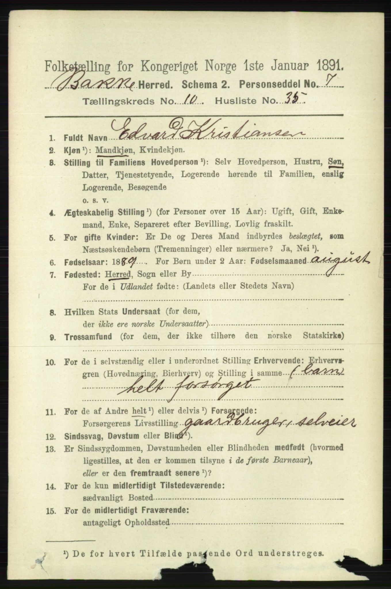 RA, 1891 census for 1045 Bakke, 1891, p. 2200