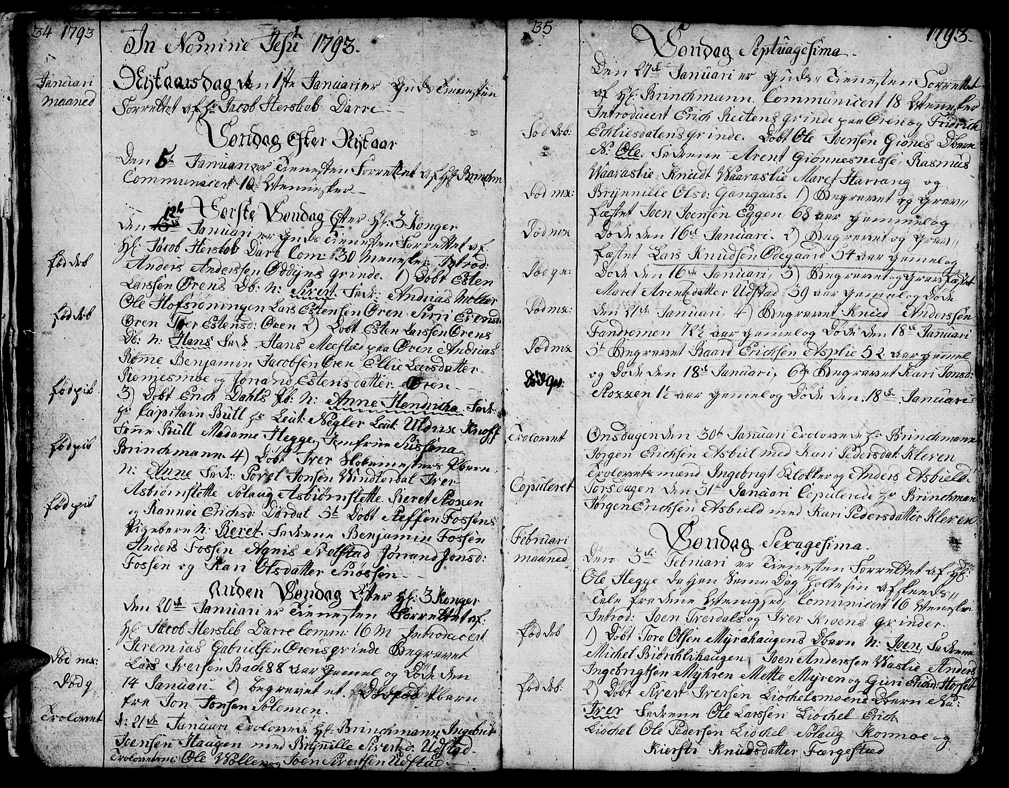 Ministerialprotokoller, klokkerbøker og fødselsregistre - Sør-Trøndelag, SAT/A-1456/668/L0815: Parish register (copy) no. 668C04, 1791-1815, p. 34-35