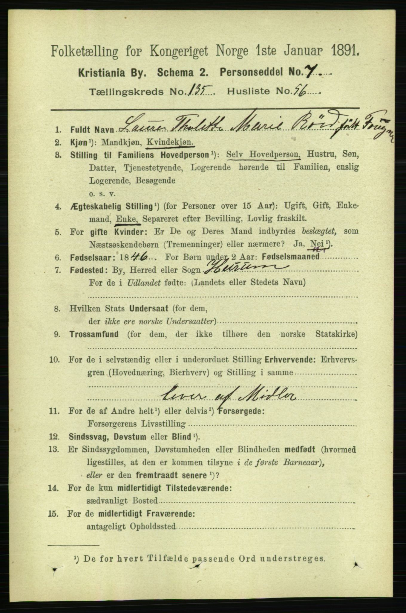RA, 1891 census for 0301 Kristiania, 1891, p. 75172