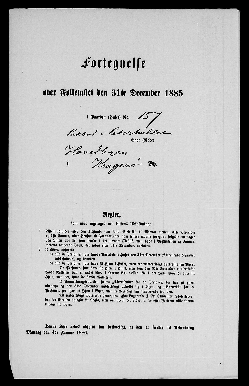 SAKO, 1885 census for 0801 Kragerø, 1885, p. 1333