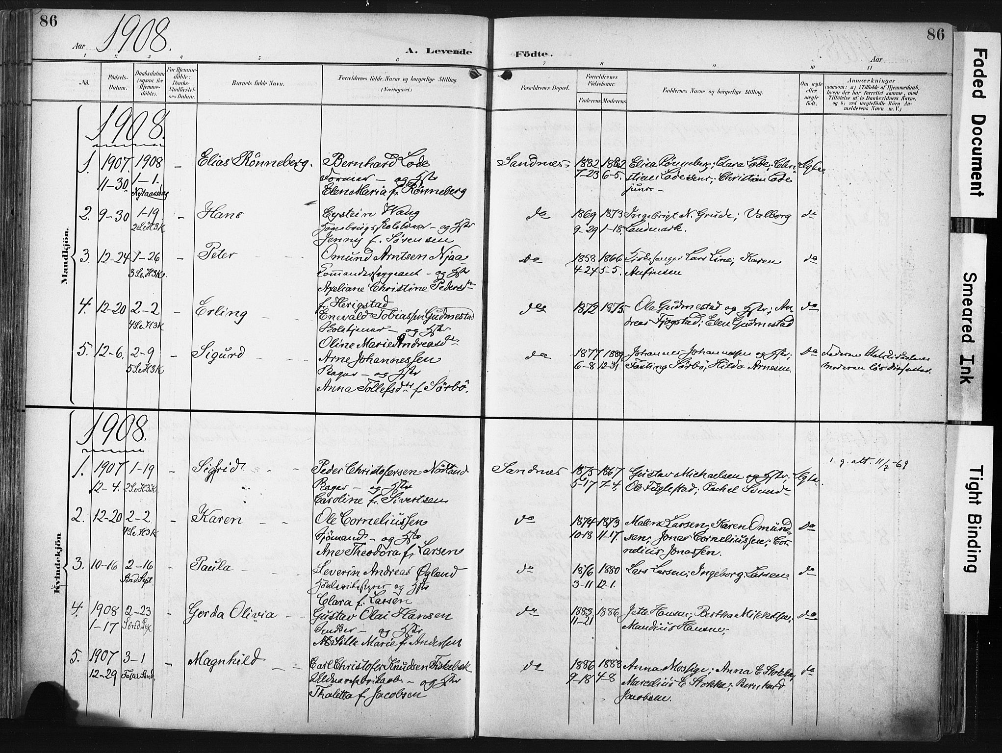 Høyland sokneprestkontor, SAST/A-101799/001/30BA/L0016: Parish register (official) no. A 16, 1899-1911, p. 86