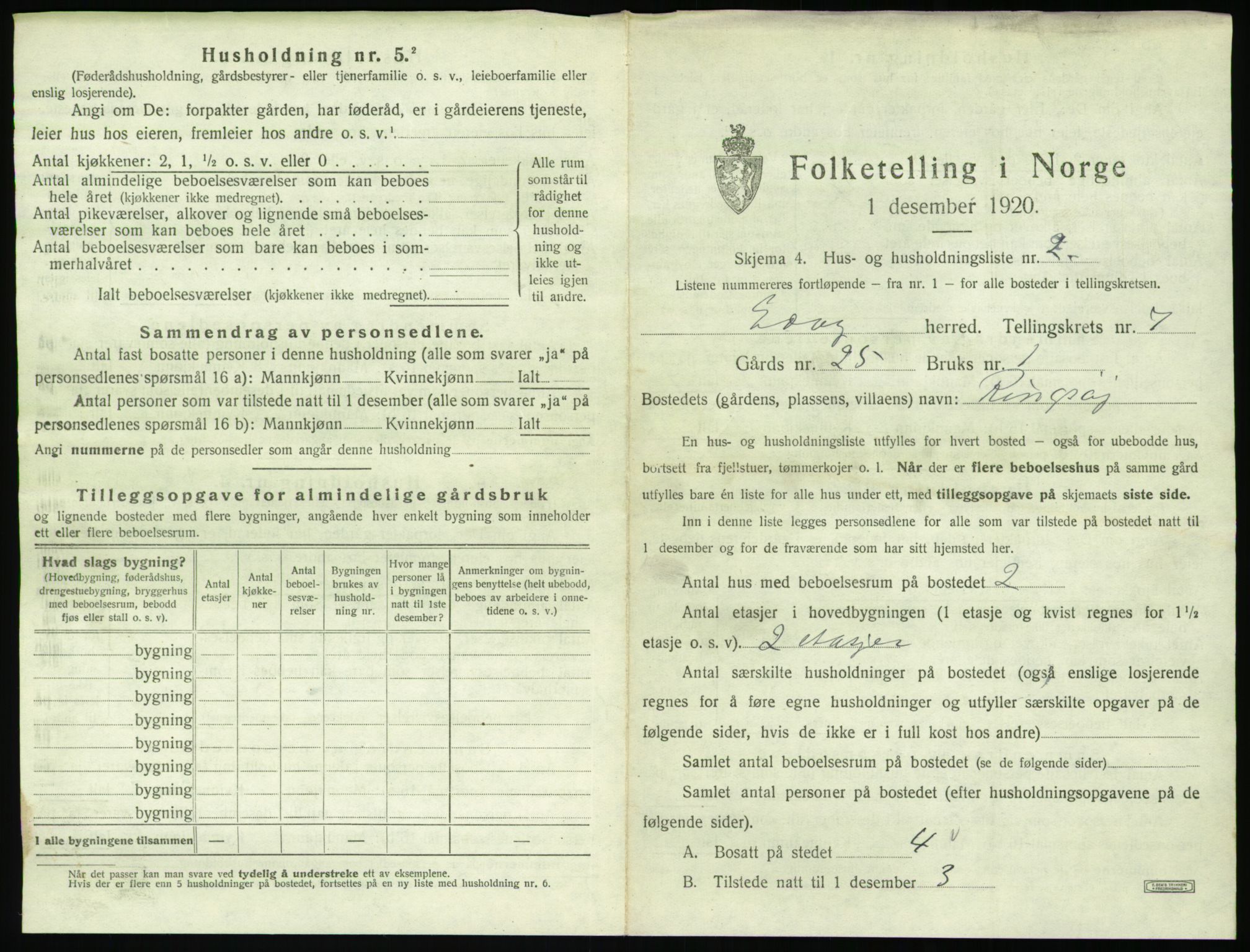 SAT, 1920 census for Edøy, 1920, p. 328