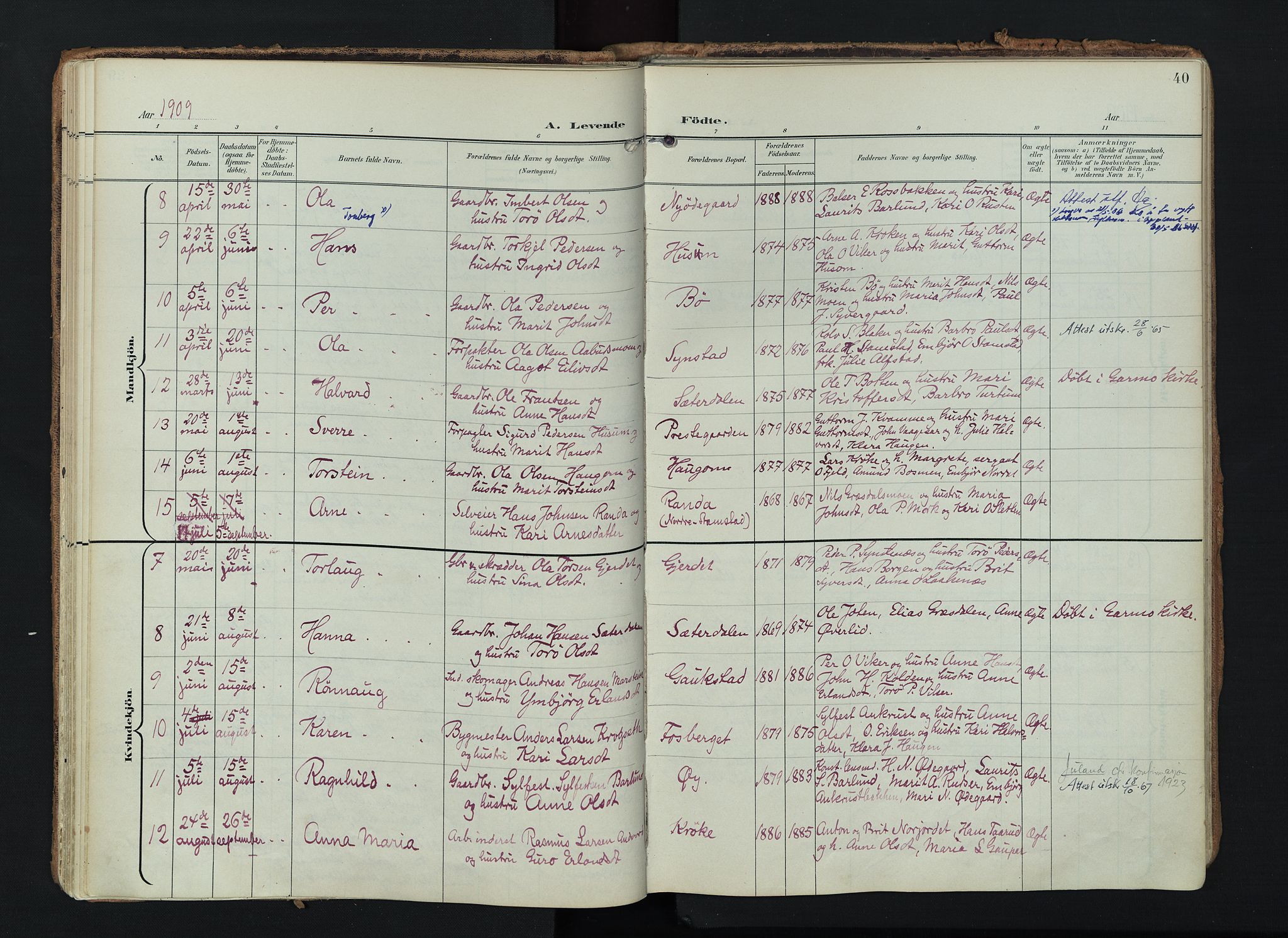 Lom prestekontor, AV/SAH-PREST-070/K/L0010: Parish register (official) no. 10, 1899-1926, p. 40