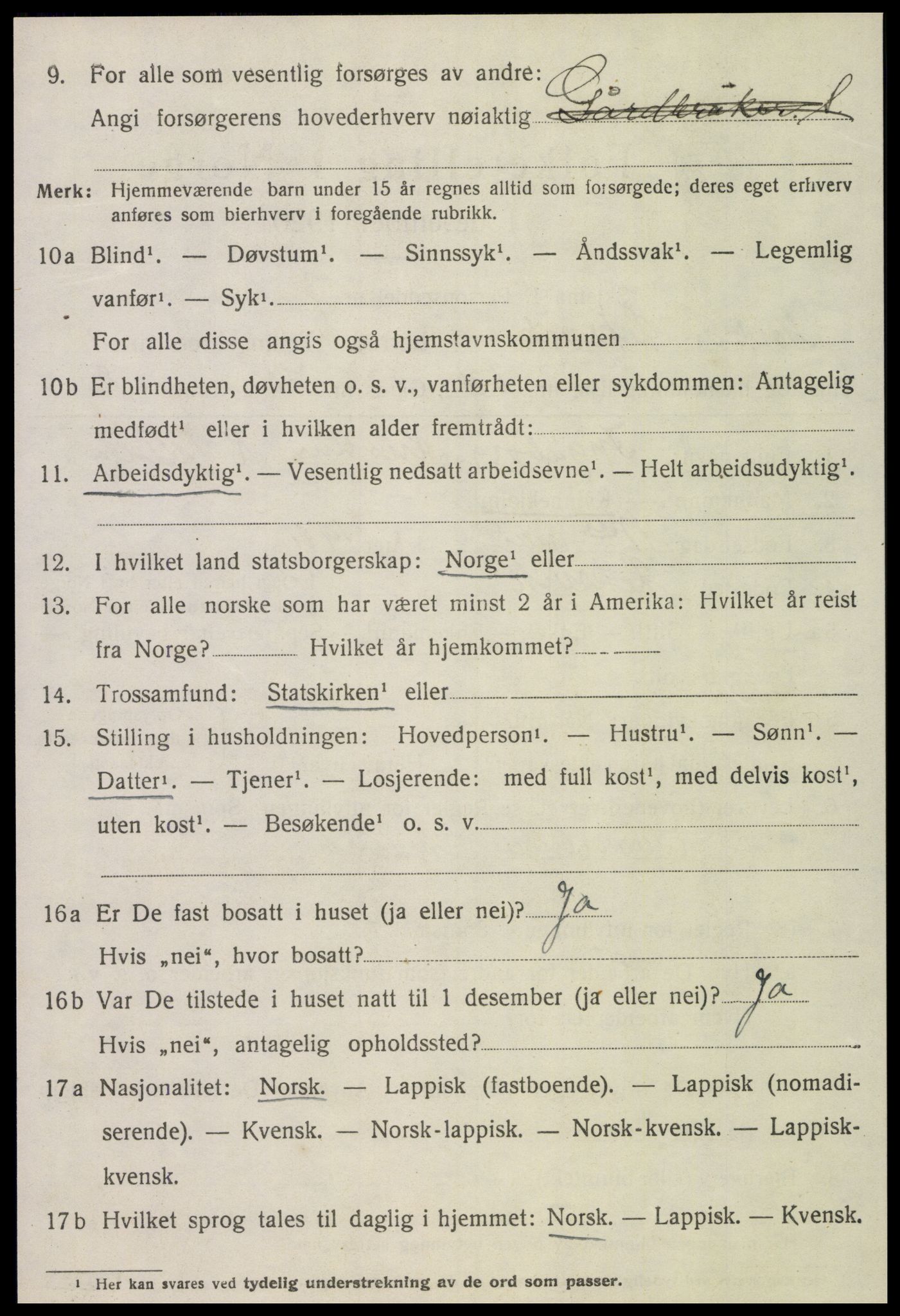 SAT, 1920 census for Leksvik, 1920, p. 4193