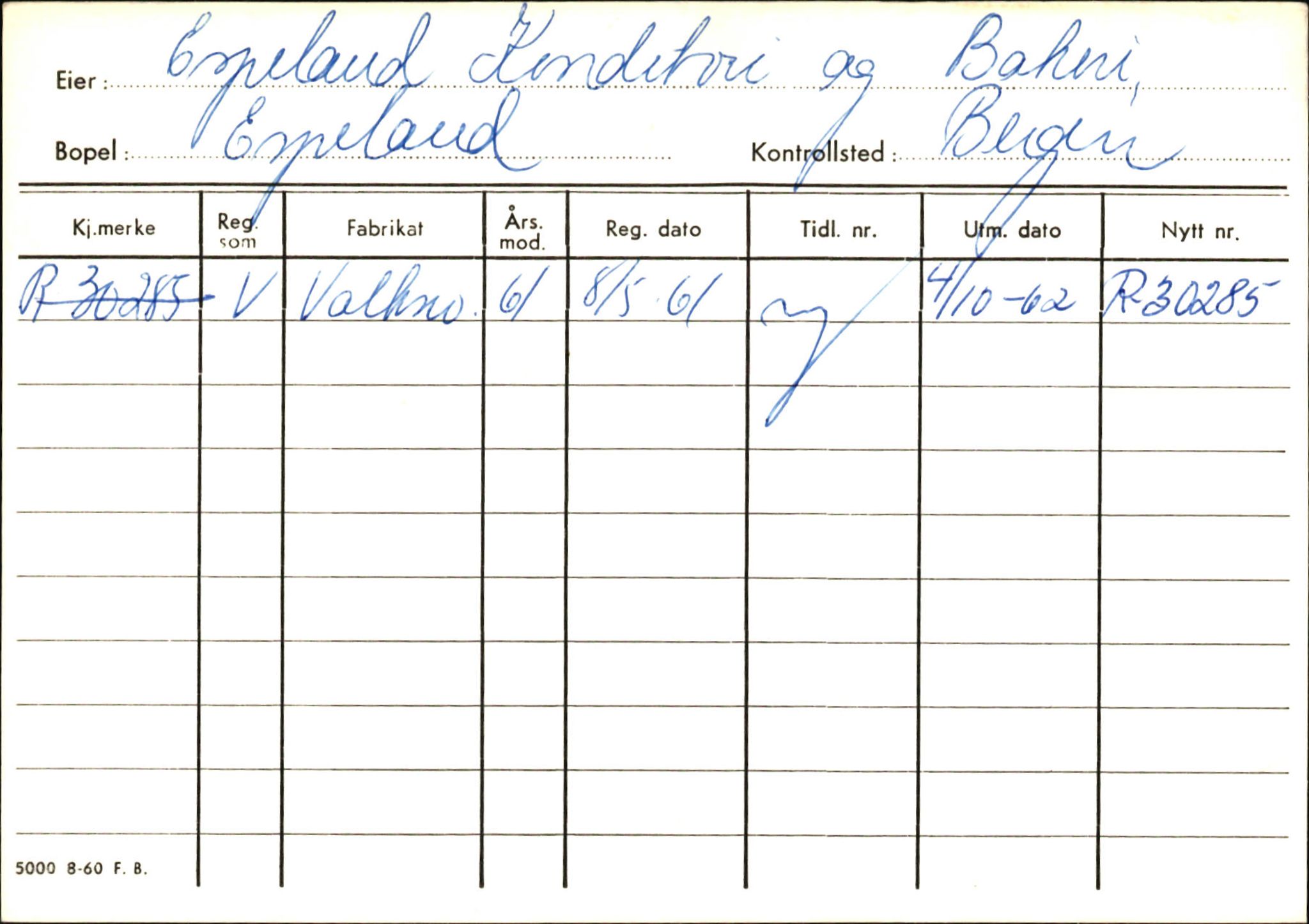 Statens vegvesen, Hordaland vegkontor, AV/SAB-A-5201/2/Ha/L0012: R-eierkort E-F, 1920-1971, p. 119