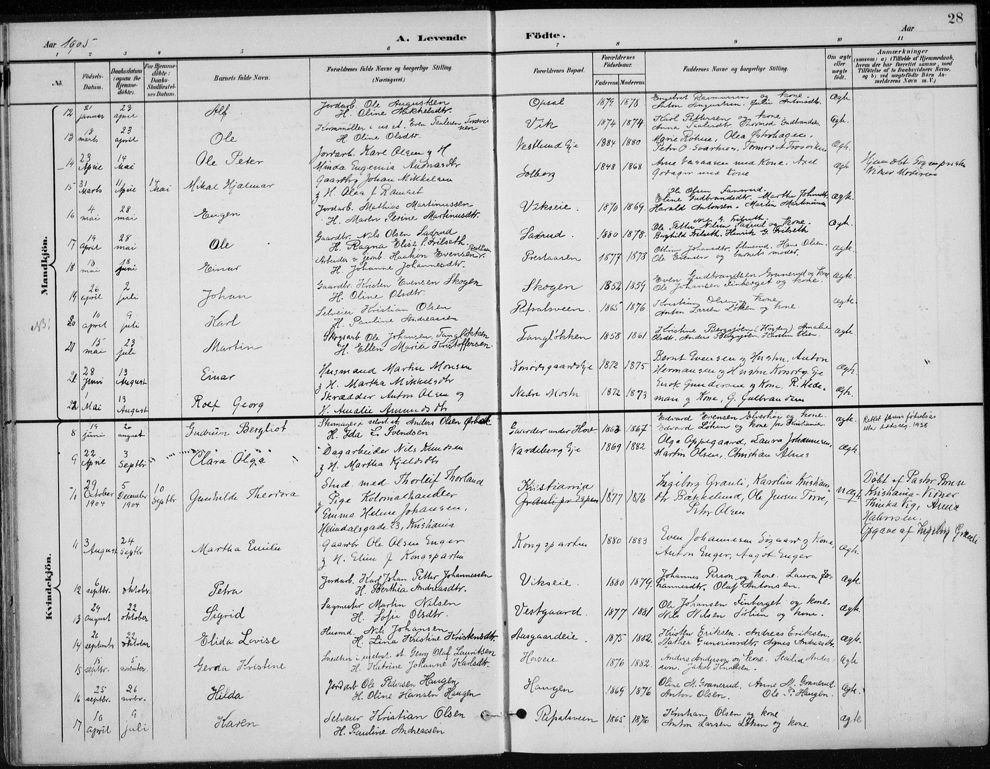 Stange prestekontor, AV/SAH-PREST-002/K/L0023: Parish register (official) no. 23, 1897-1920, p. 28