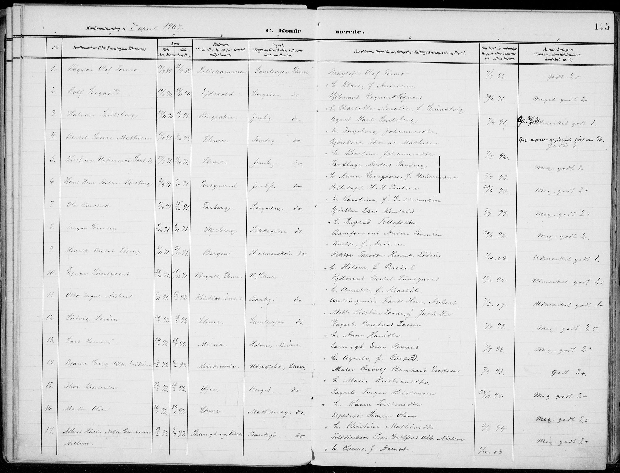 Lillehammer prestekontor, SAH/PREST-088/H/Ha/Haa/L0001: Parish register (official) no. 1, 1901-1916, p. 195