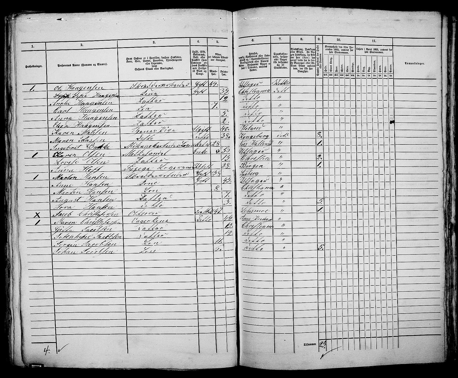 RA, 1865 census for Kristiania, 1865, p. 3454