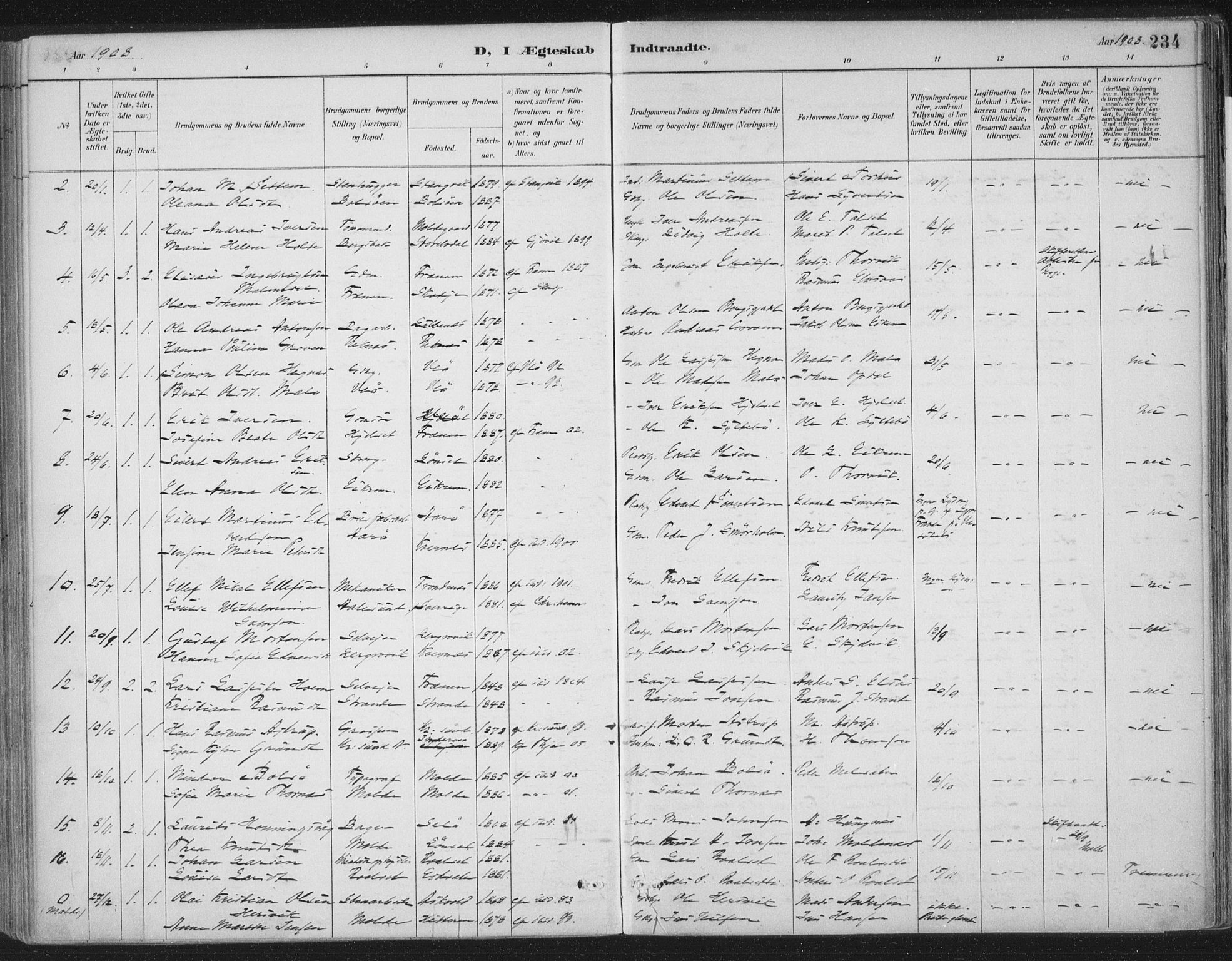 Ministerialprotokoller, klokkerbøker og fødselsregistre - Møre og Romsdal, AV/SAT-A-1454/555/L0658: Parish register (official) no. 555A09, 1887-1917, p. 234