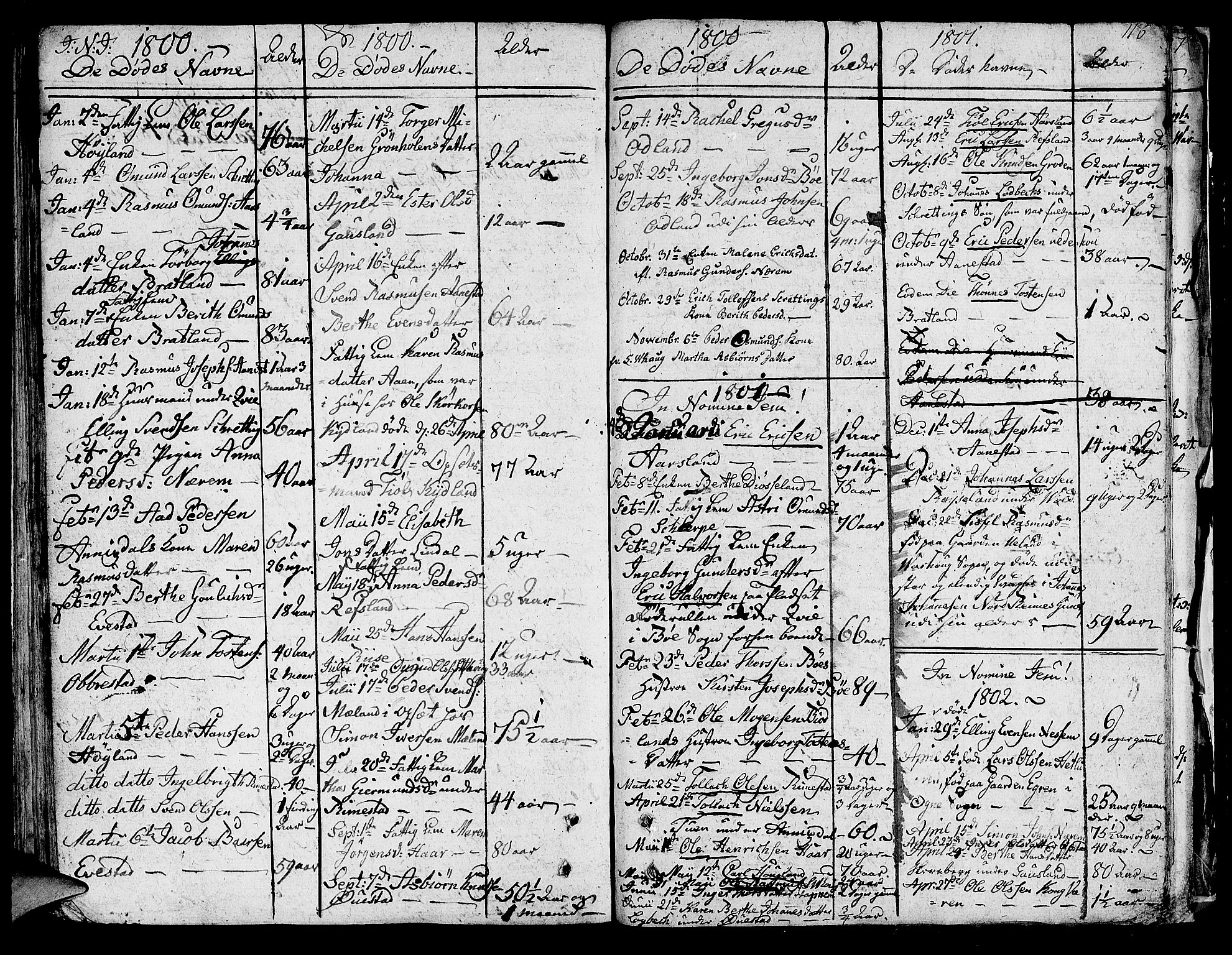 Hå sokneprestkontor, SAST/A-101801/001/30BA/L0001: Parish register (official) no. A 1, 1787-1812, p. 116
