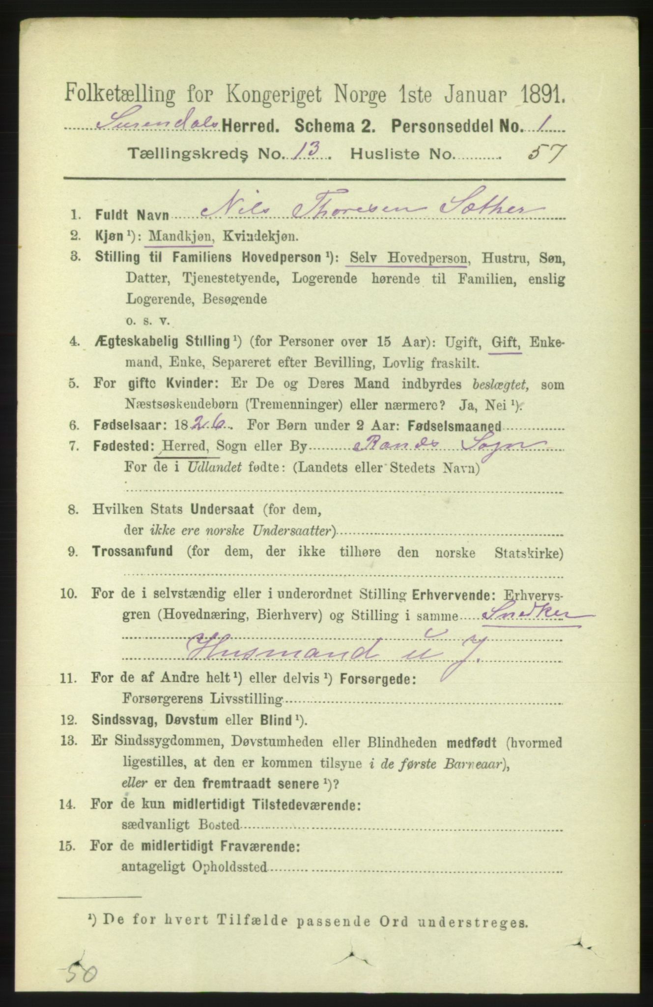 RA, 1891 census for 1566 Surnadal, 1891, p. 3475