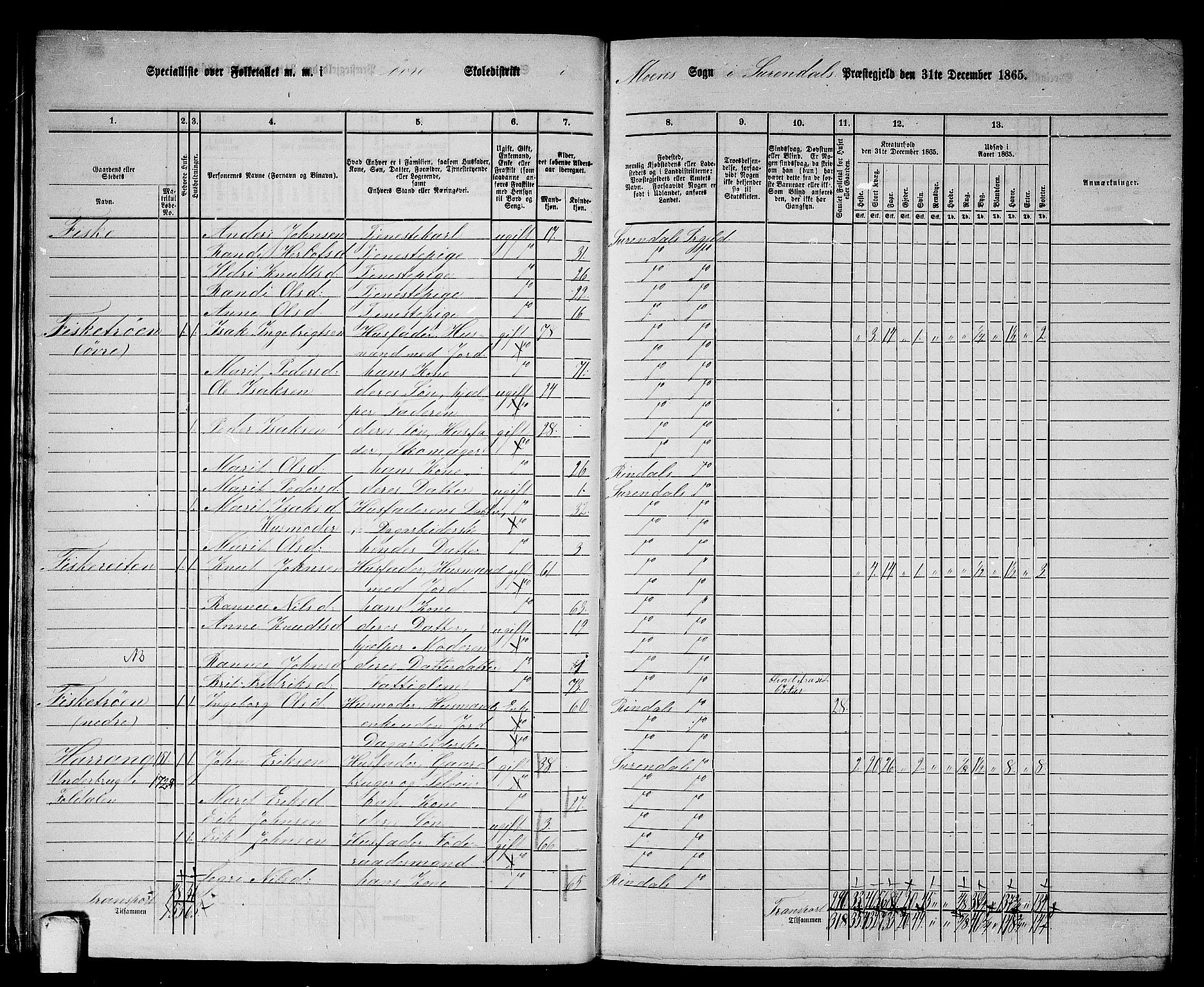 RA, 1865 census for Surnadal, 1865, p. 25