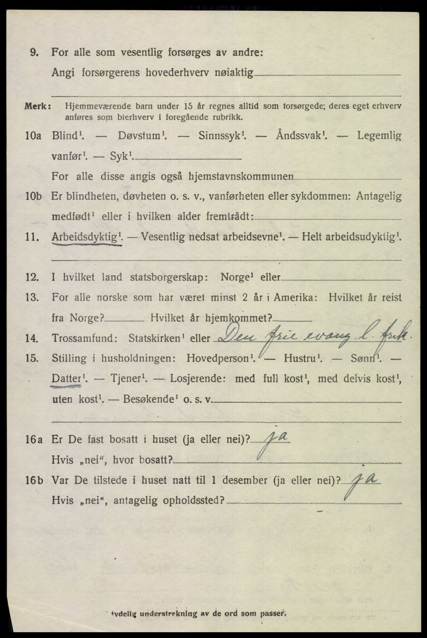 SAK, 1920 census for Tveit, 1920, p. 3861