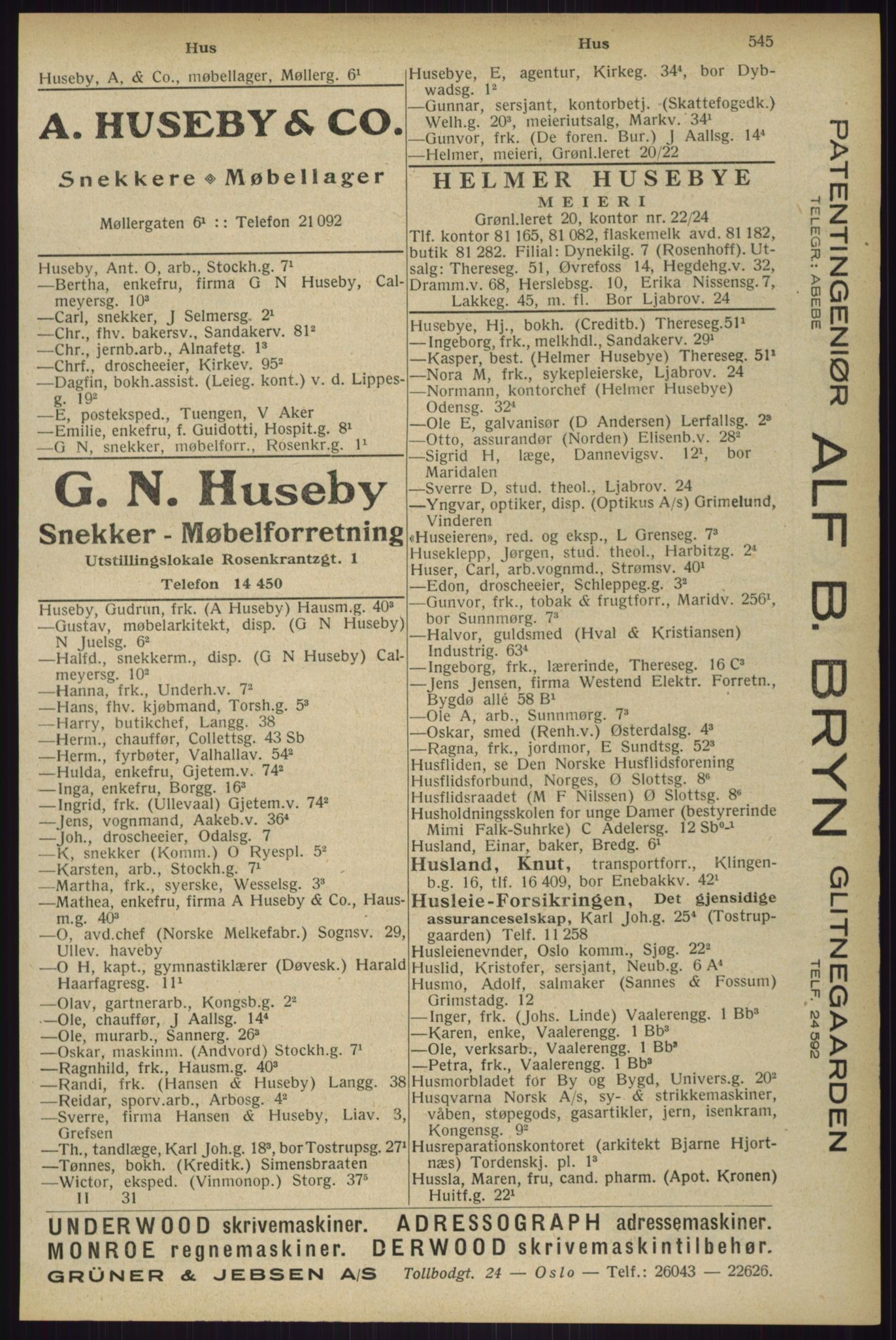 Kristiania/Oslo adressebok, PUBL/-, 1929, p. 545