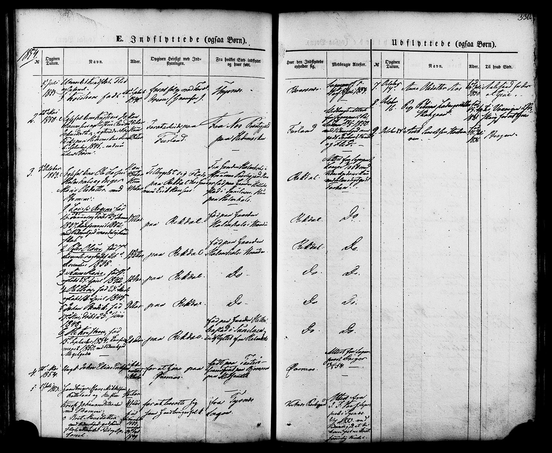 Ministerialprotokoller, klokkerbøker og fødselsregistre - Møre og Romsdal, SAT/A-1454/539/L0529: Parish register (official) no. 539A02, 1848-1872, p. 330