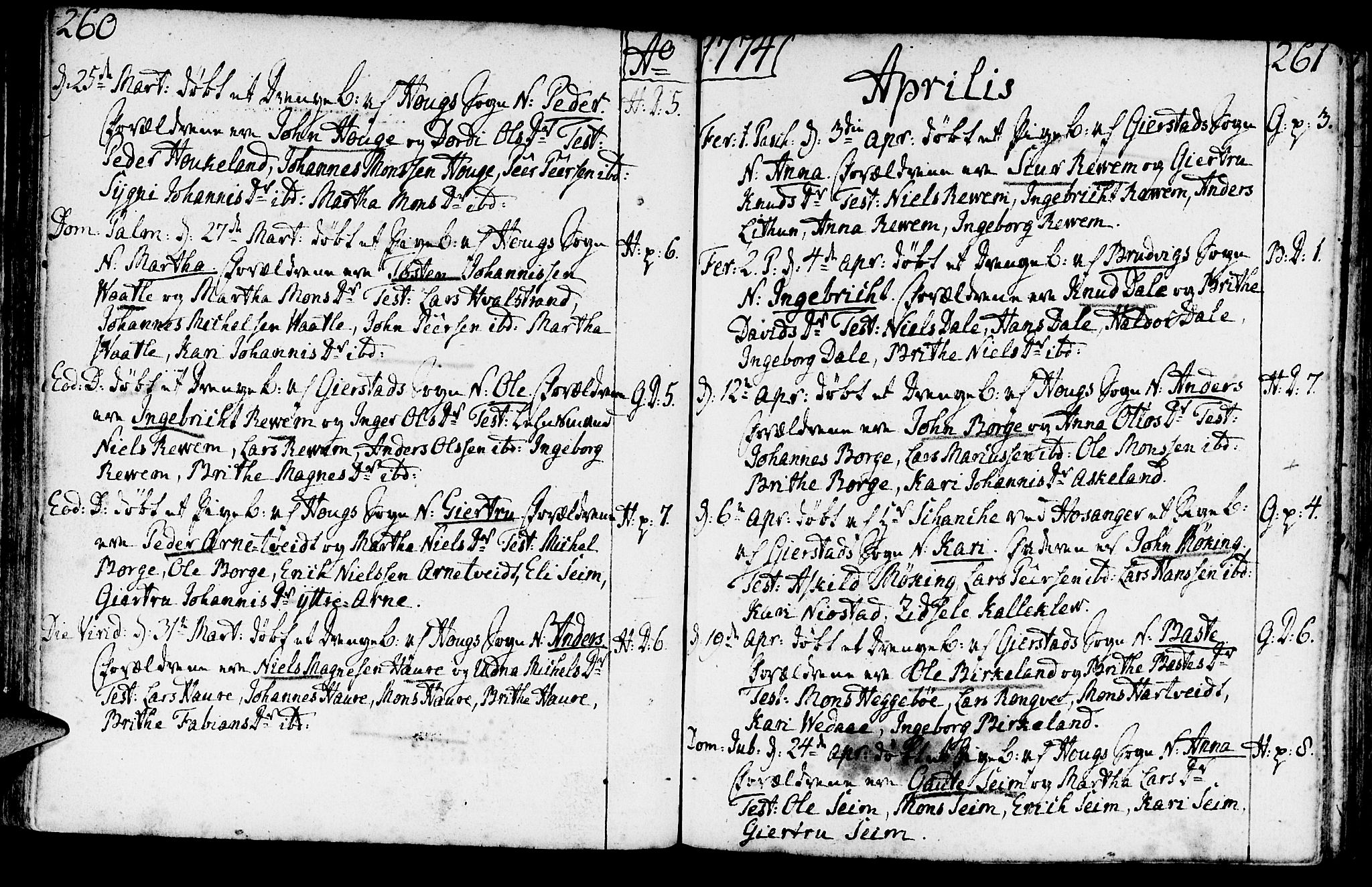 Haus sokneprestembete, AV/SAB-A-75601/H/Haa: Parish register (official) no. A 9, 1767-1781, p. 260-261